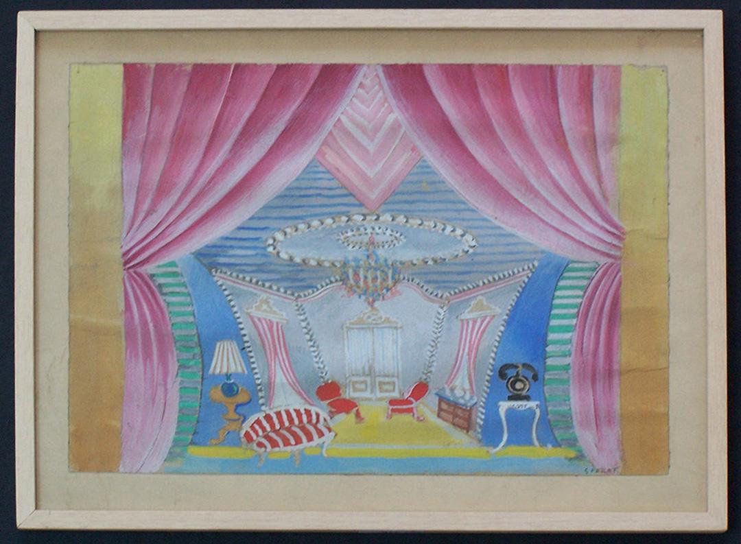  Theater Interior Design - Painting by Serge Ferat (Sergei Nicolaevitch Comte de Jastrebtsov)