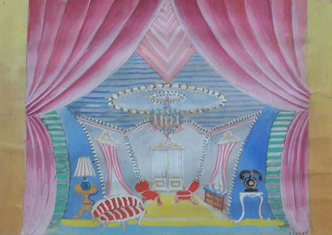 Serge Ferat (Sergei Nicolaevitch Comte de Jastrebtsov) Interior Painting -  Theater Interior Design