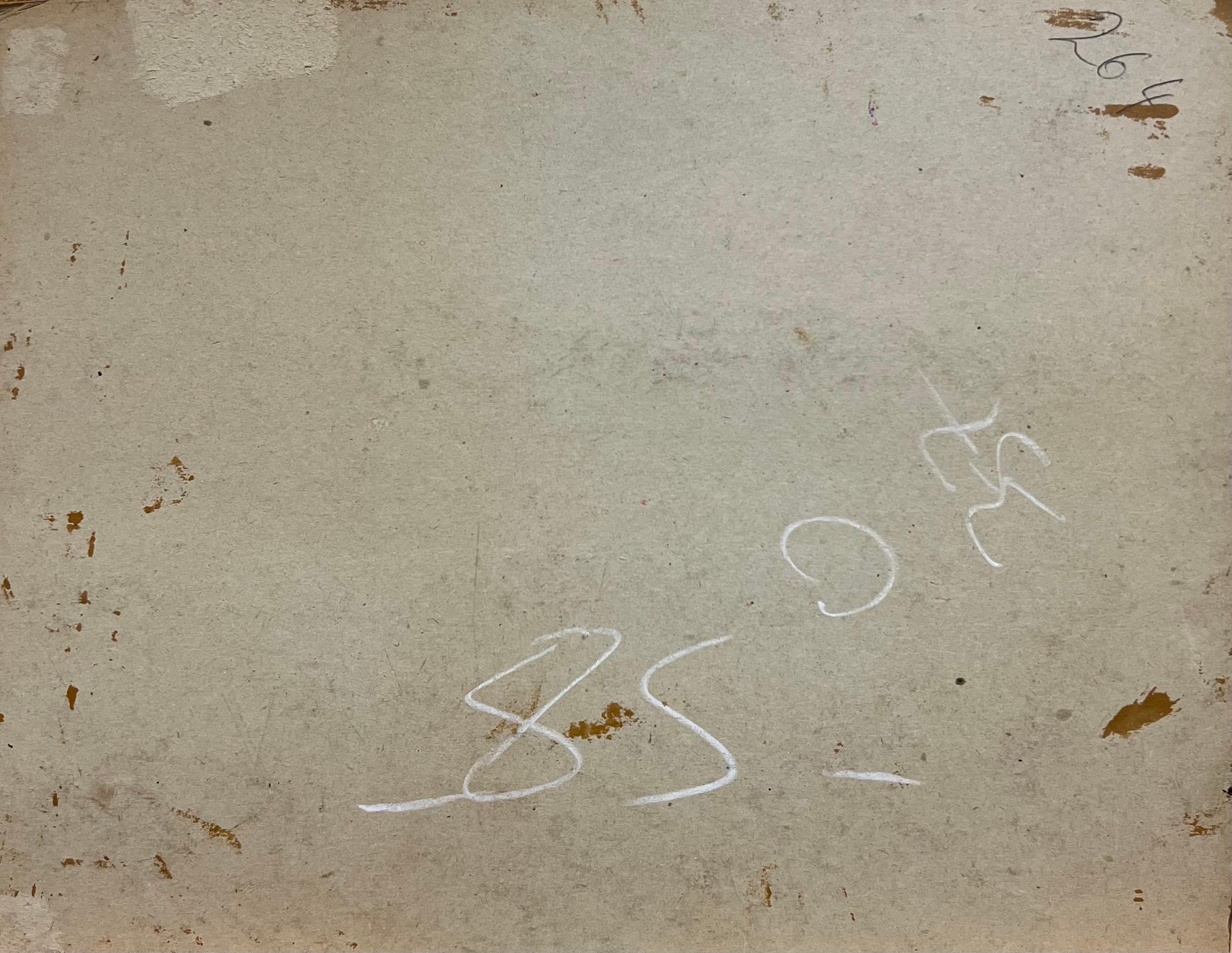 Pittura ad olio di composizione astratta geometrica francese del XX secolo, anni '70 in vendita 2