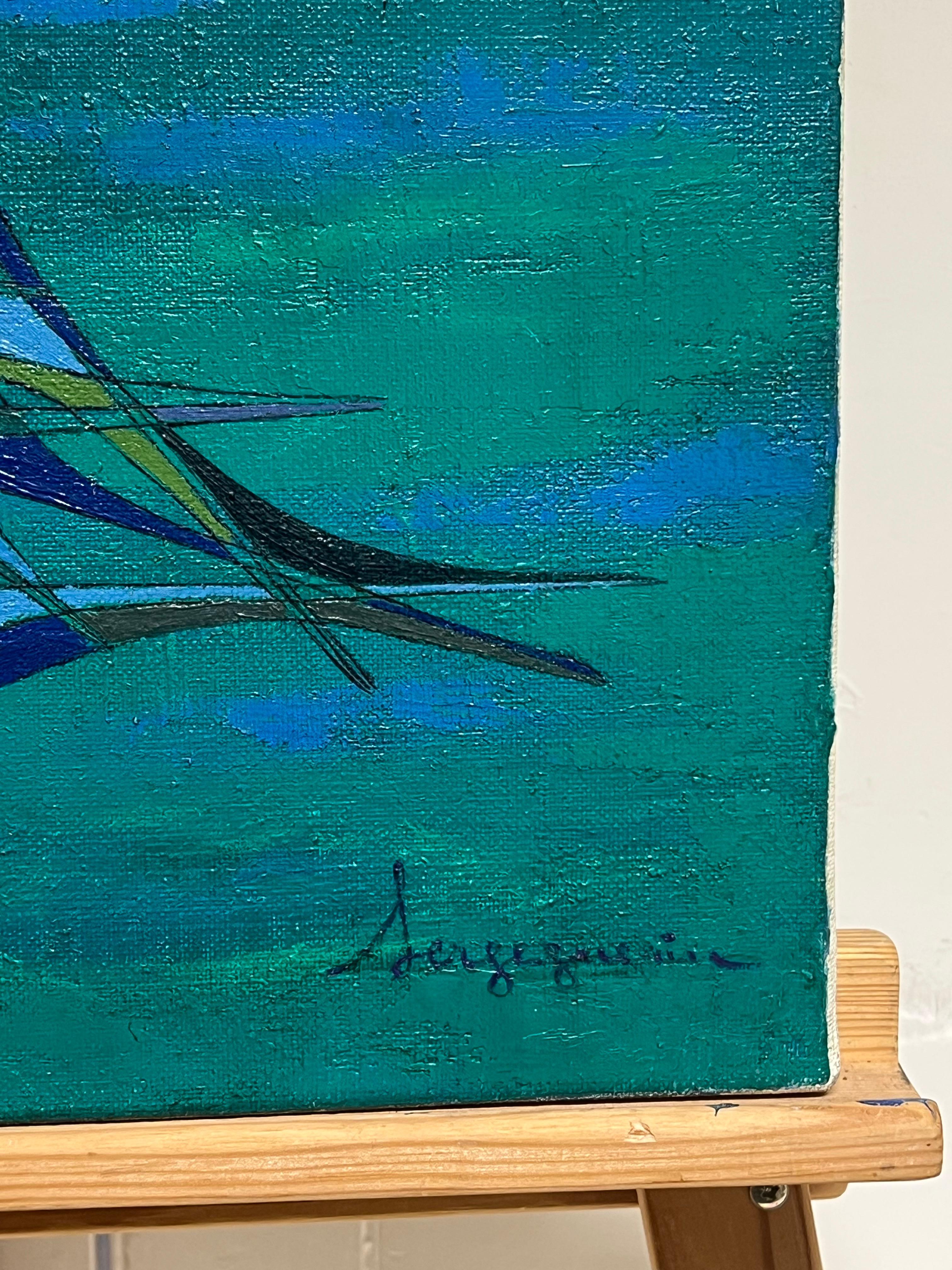 Pittura ad olio astratta geometrica del XX secolo francese Greene & Greene in vendita 1