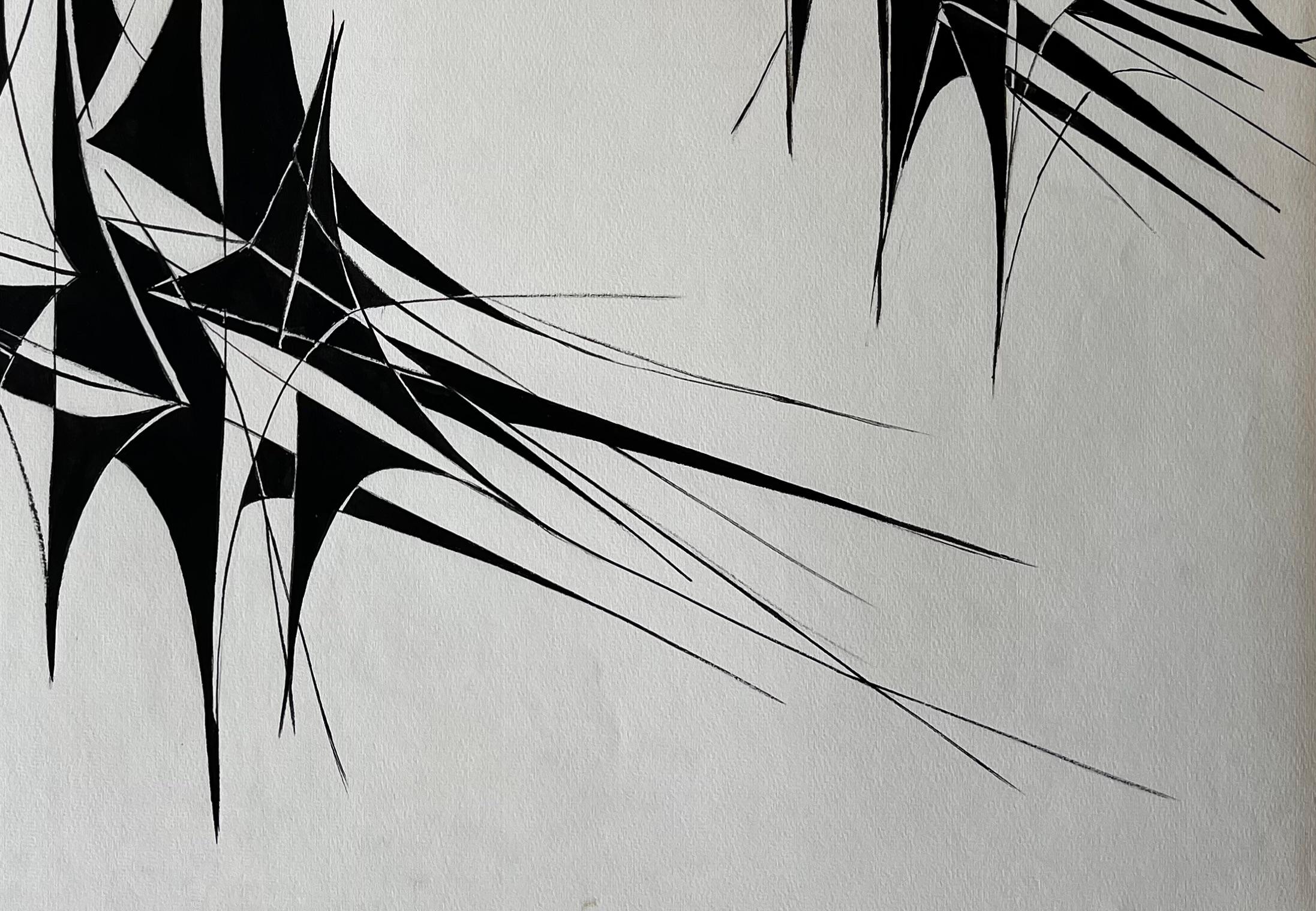 Abstract Linear Composition 1969 by Serge Guerin French b1916 For Sale 1