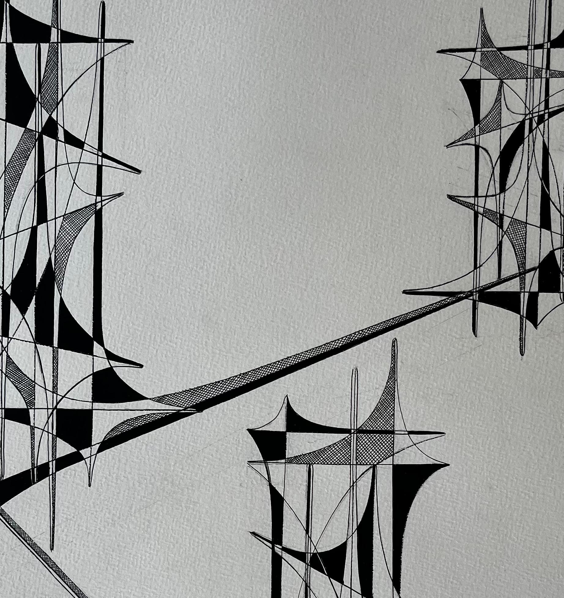 Geometrische Studie in Bewegung 1960er Jahre von Serge Guerin Französisch b1916 im Angebot 1