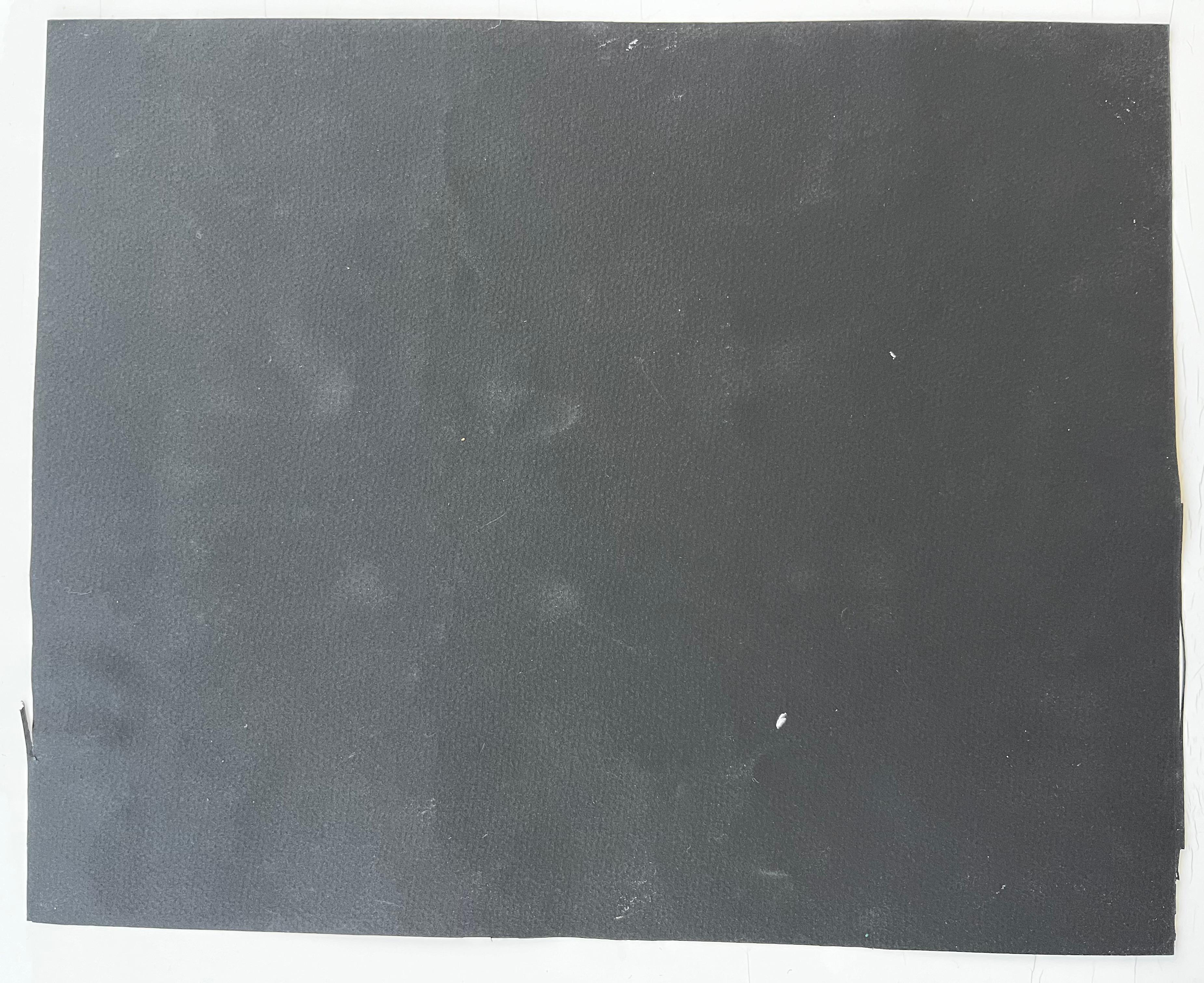 Mid Century Französisch abstrakte kosmische Komposition weiß auf schwarzem Papier im Angebot 3