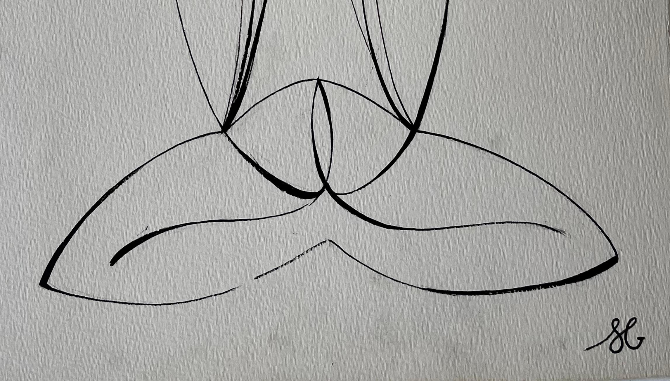 Title: Mid Century French Abstract Line Drawing Seated Figure Ink on Paper
Signed (initials) by Serge Guerin (b. 1916), French
Black ink on paper, unframed
Size: 19.75 (height) x 13 (width) inches
Provenance: private collection, Paris,