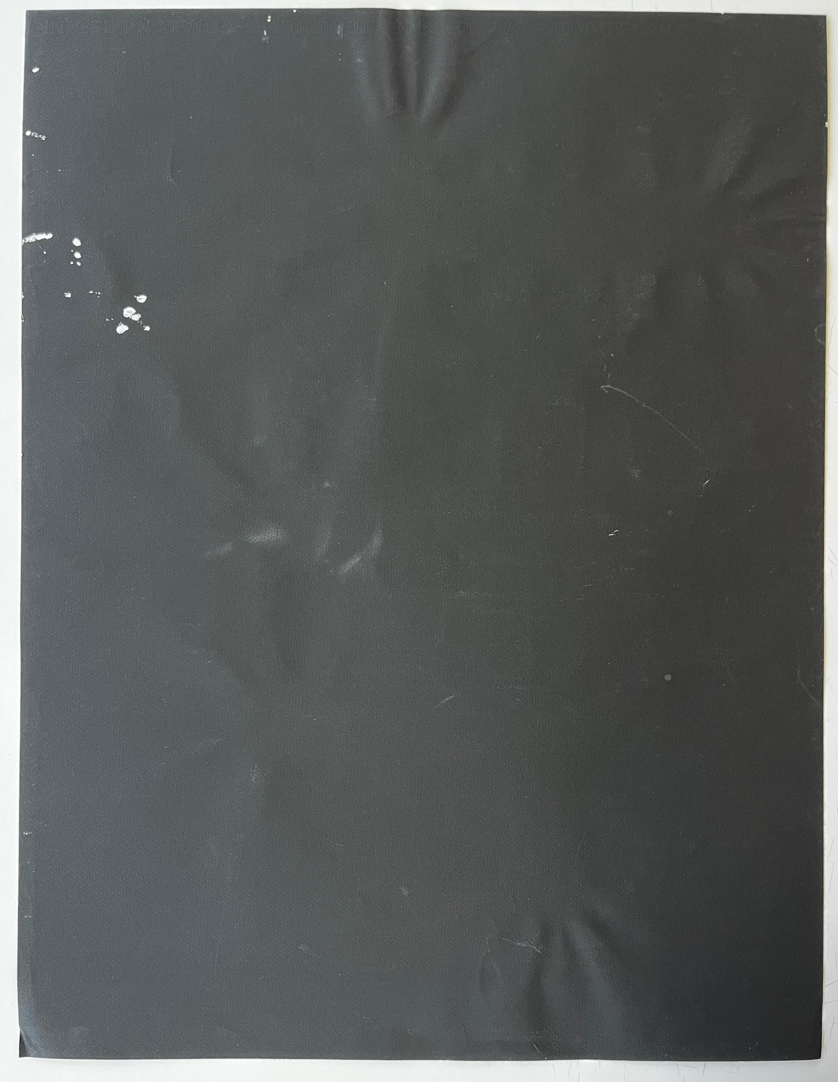Mid Century French Abstract Monochrome Grid Composition White on Black Paper For Sale 5