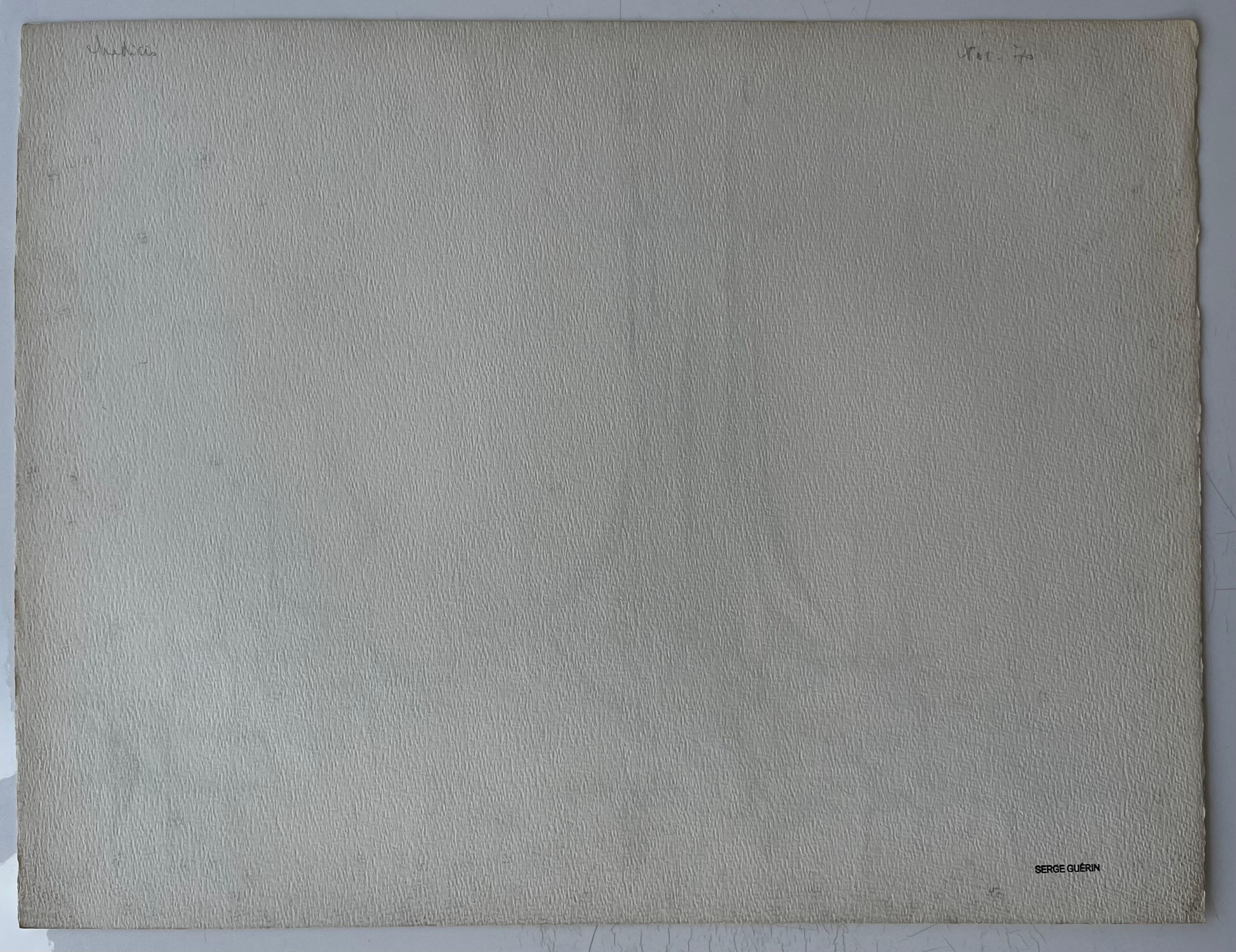 Mid Century French Architectural Abstract Ink Drawing Signed Serge Guerin For Sale 4