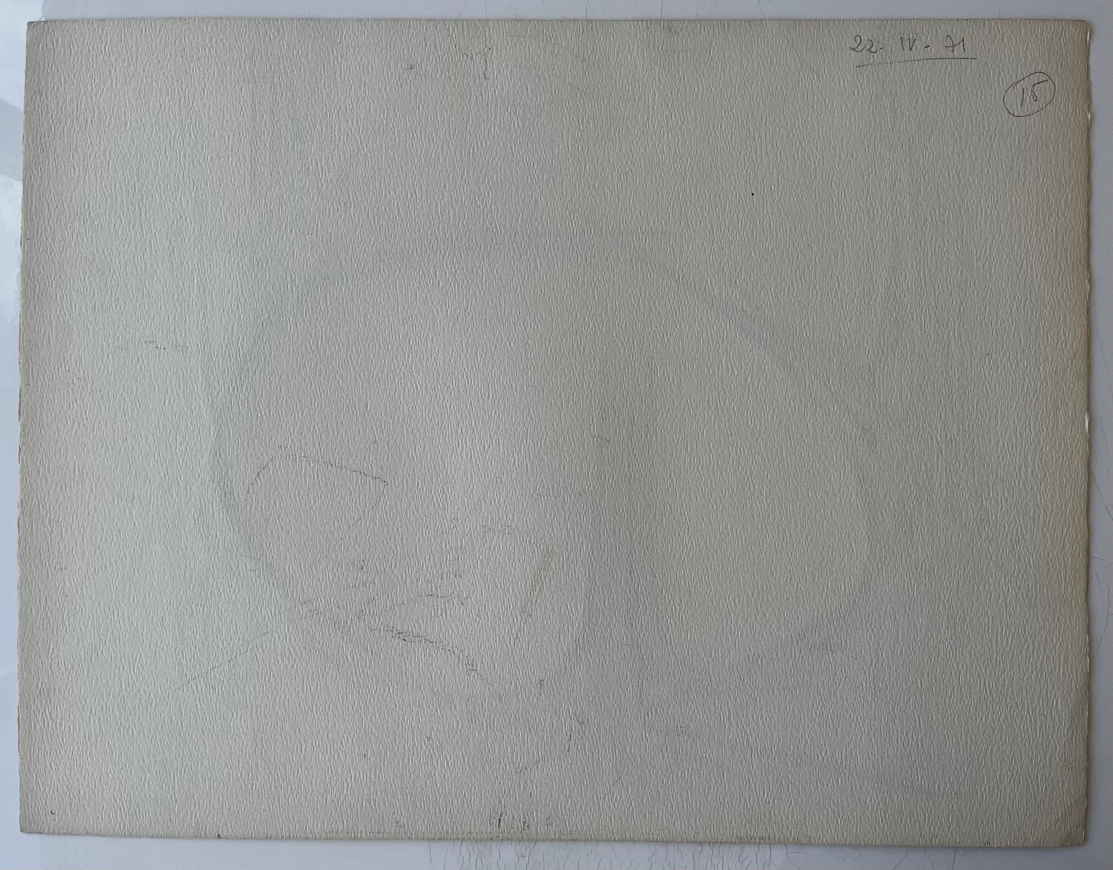 Mid Century French Geometric Abstract Circular Composition Ink on Paper For Sale 4