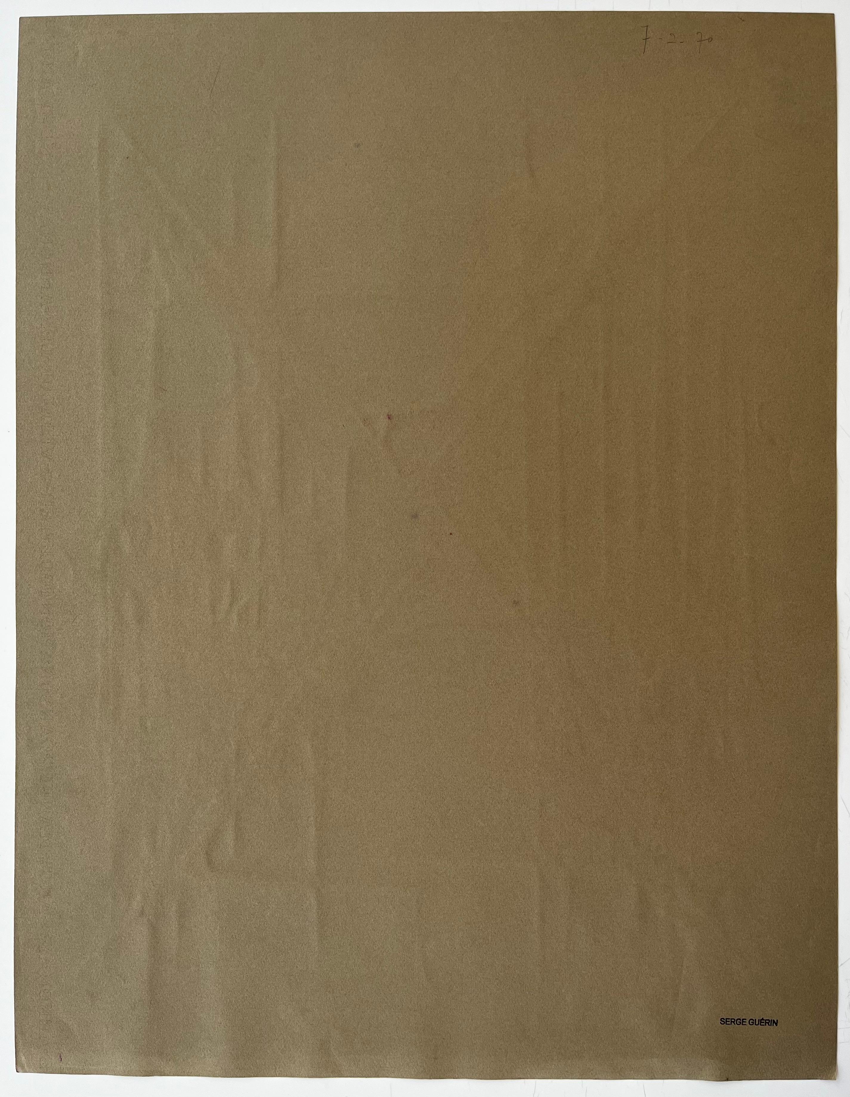 Mid Century French Geometric Abstract in Multicolour Ink and Gouache on Paper im Angebot 5