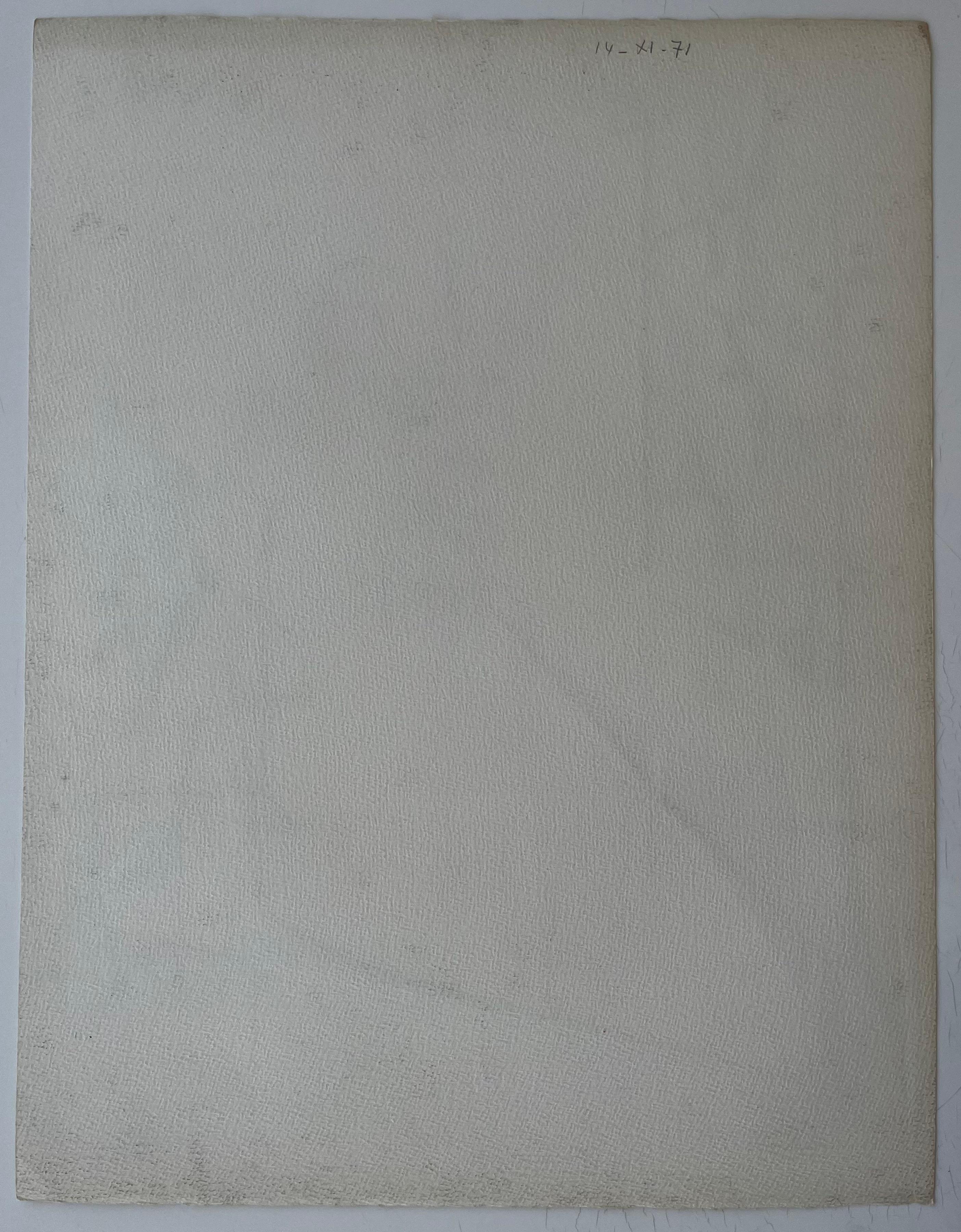 Mid Century French Geometric Abstract Ink Drawing on Paper For Sale 3