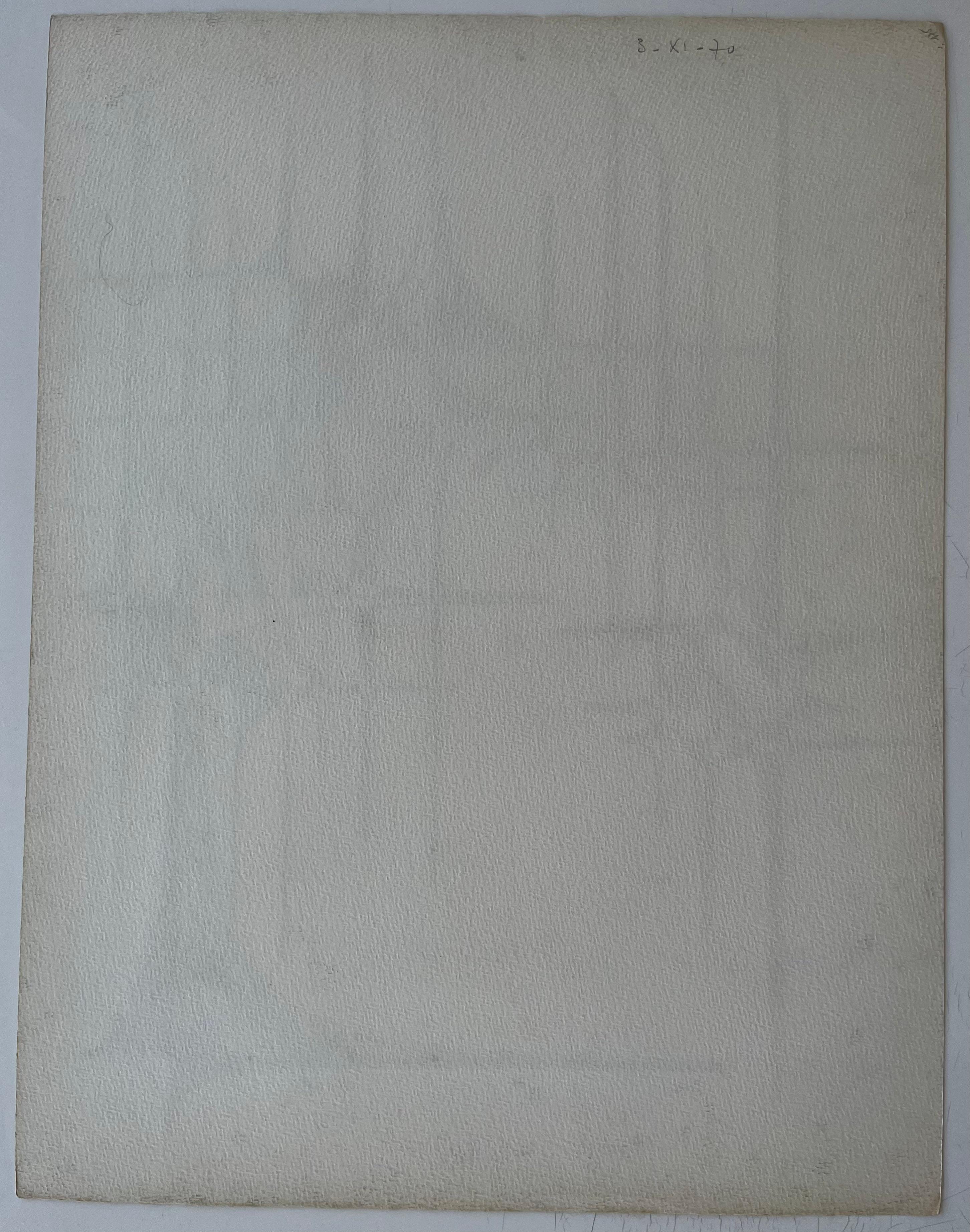 Mid Century French Geometric Abstract Ink Drawing on Paper im Angebot 5