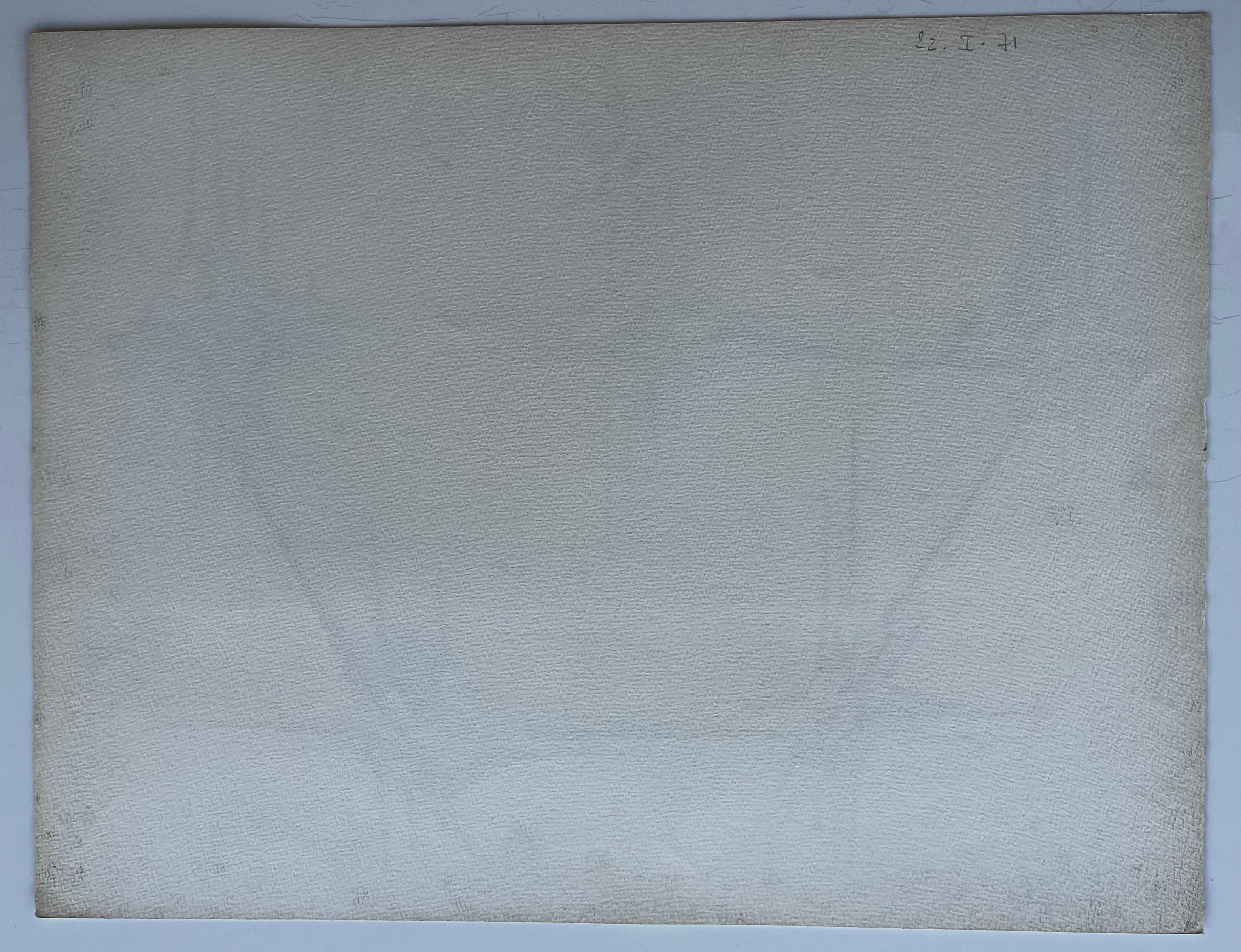 Mid Century French Geometric Abstract Starburst Composition Ink on Paper For Sale 5