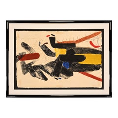 Serge Hélénon Large Abstract Carborundum Intaglio Print, Framed