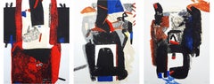 Présence /// Incisione astratta espressionista contemporanea francese Arte colorata