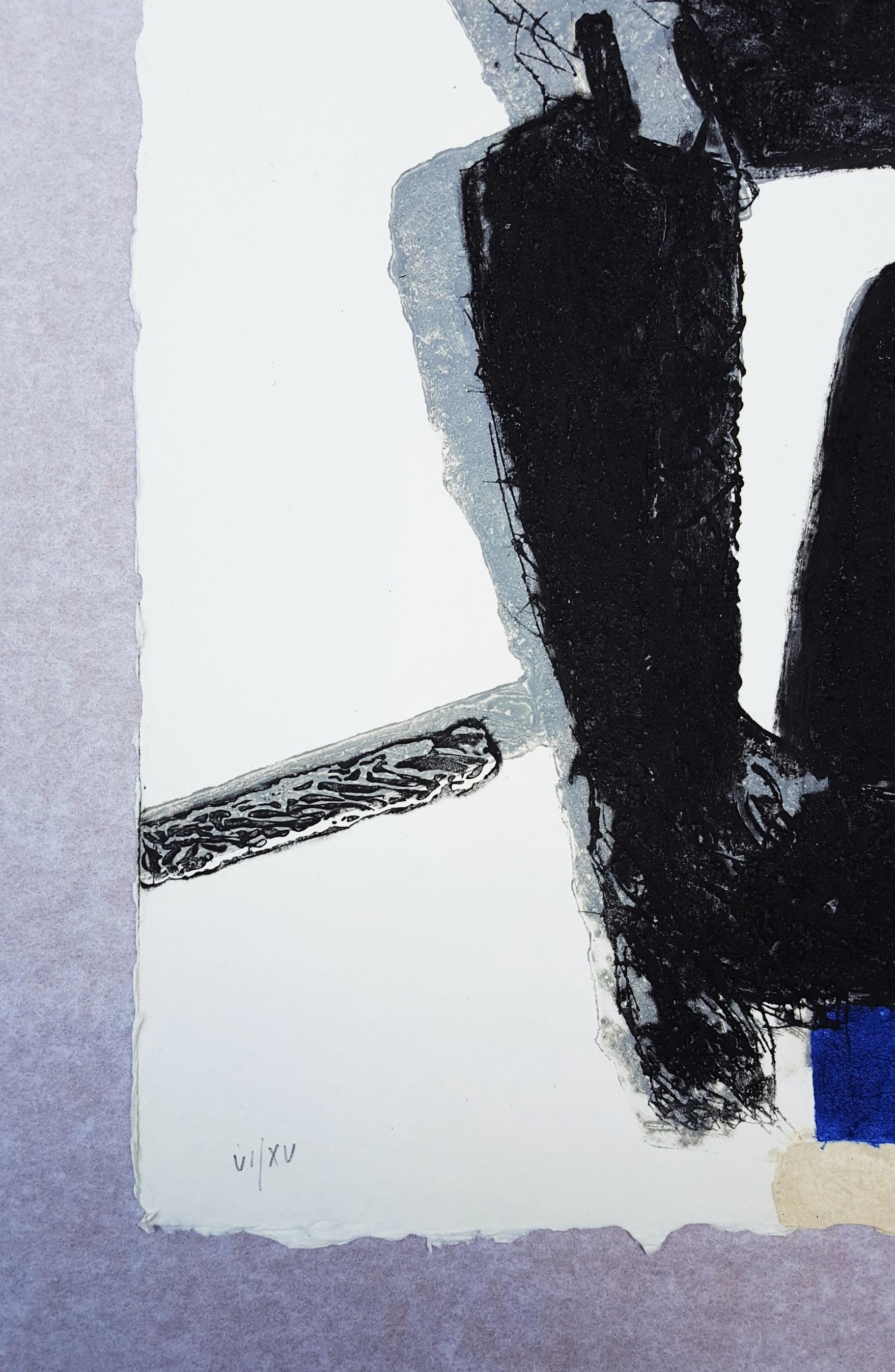 Présence /// French African Contemporary Abstract Expressionist Engraving Modern For Sale 7