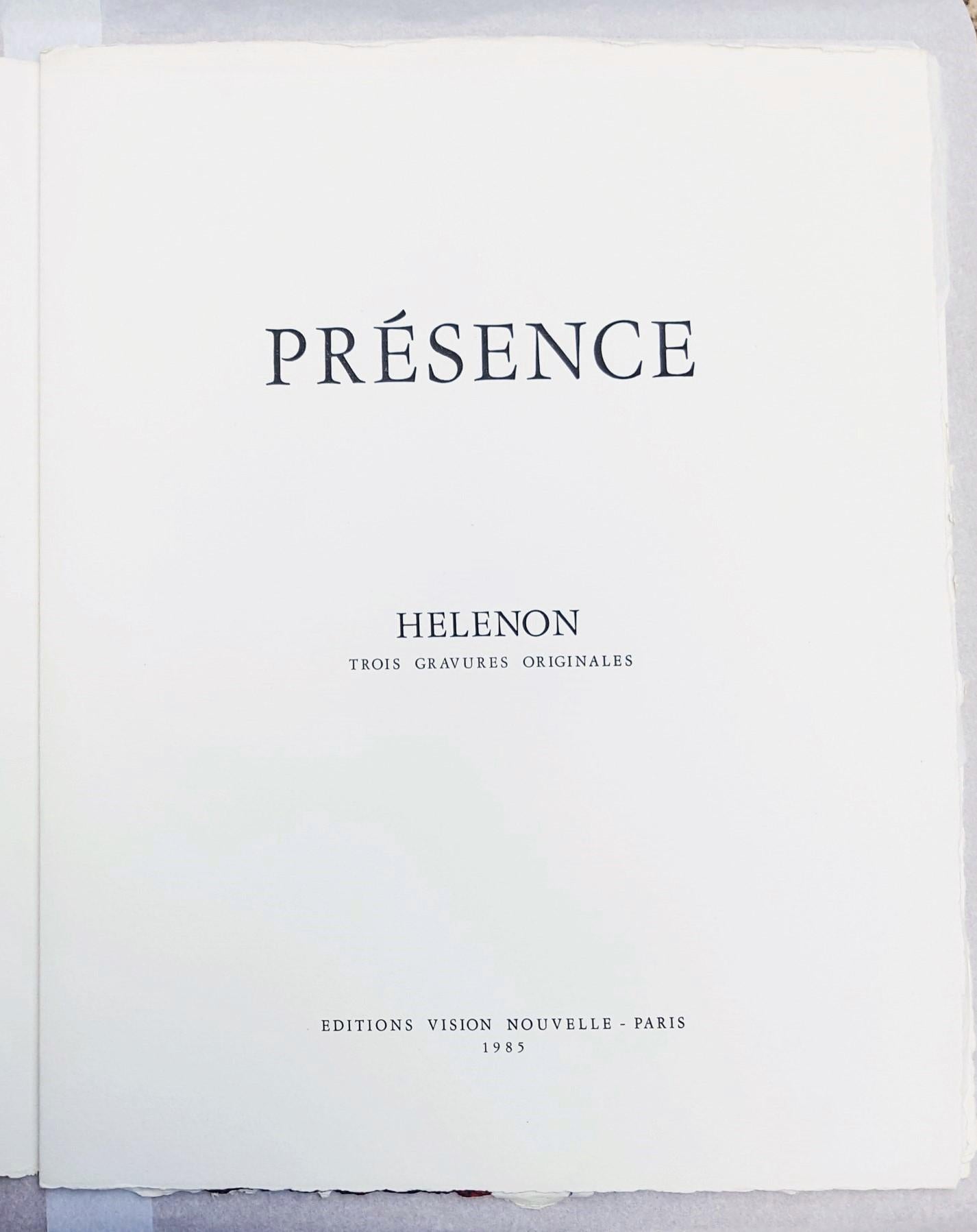 Présence /// French African Contemporary Abstract Expressionist Engraving Modern - Gray Abstract Print by Serge Helenon