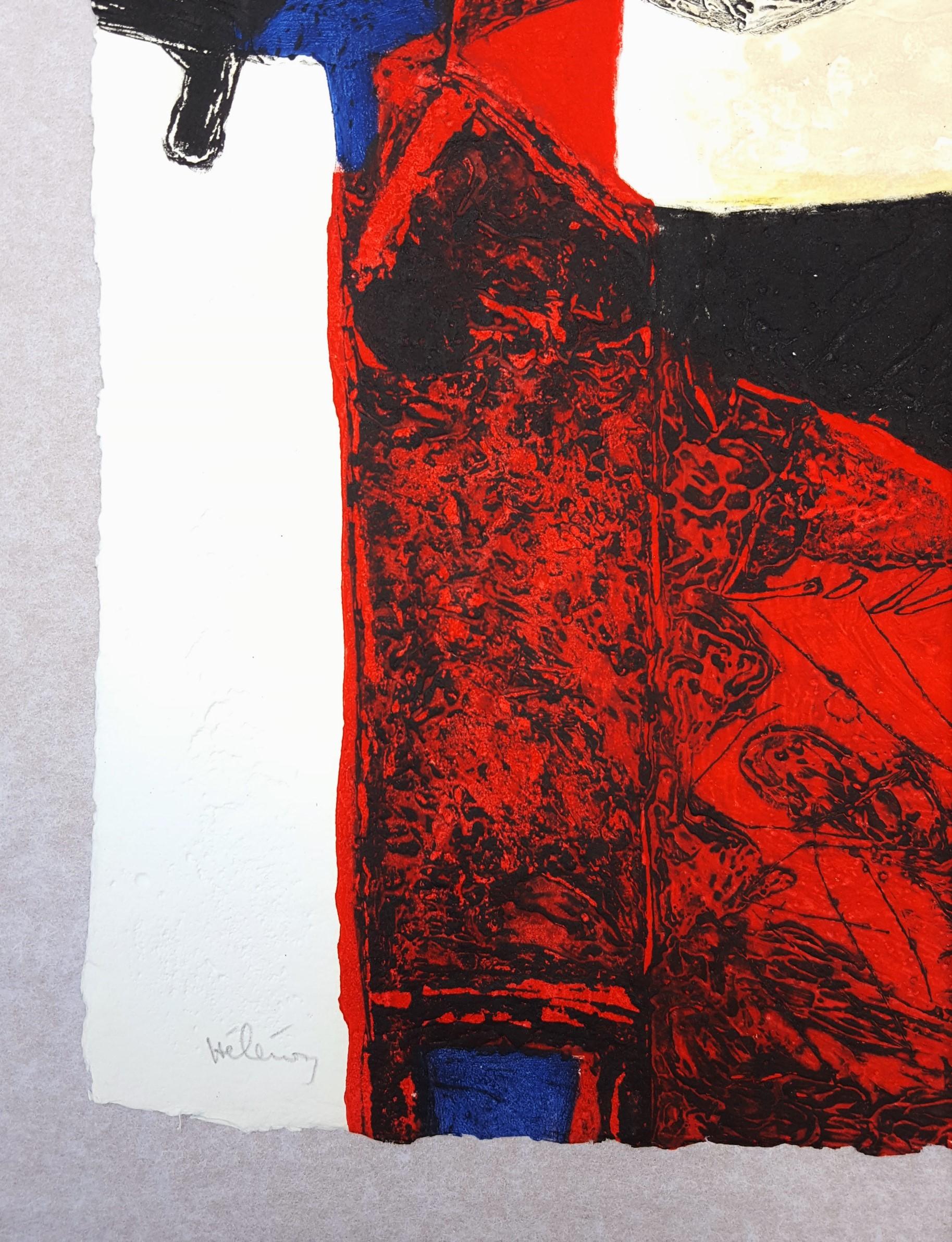 Présence /// French African Contemporary Abstract Expressionist Engraving Modern For Sale 1