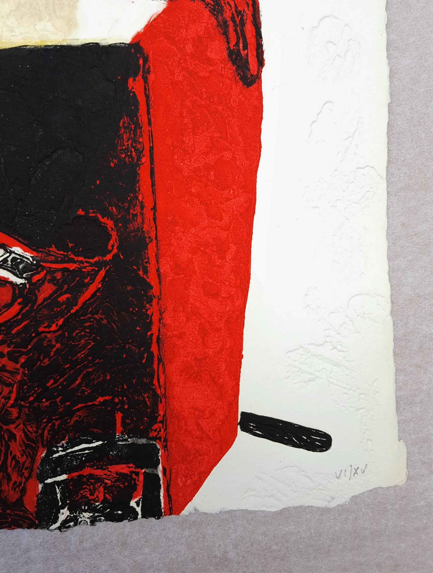 Présence /// French African Contemporary Abstract Expressionist Engraving Modern For Sale 2