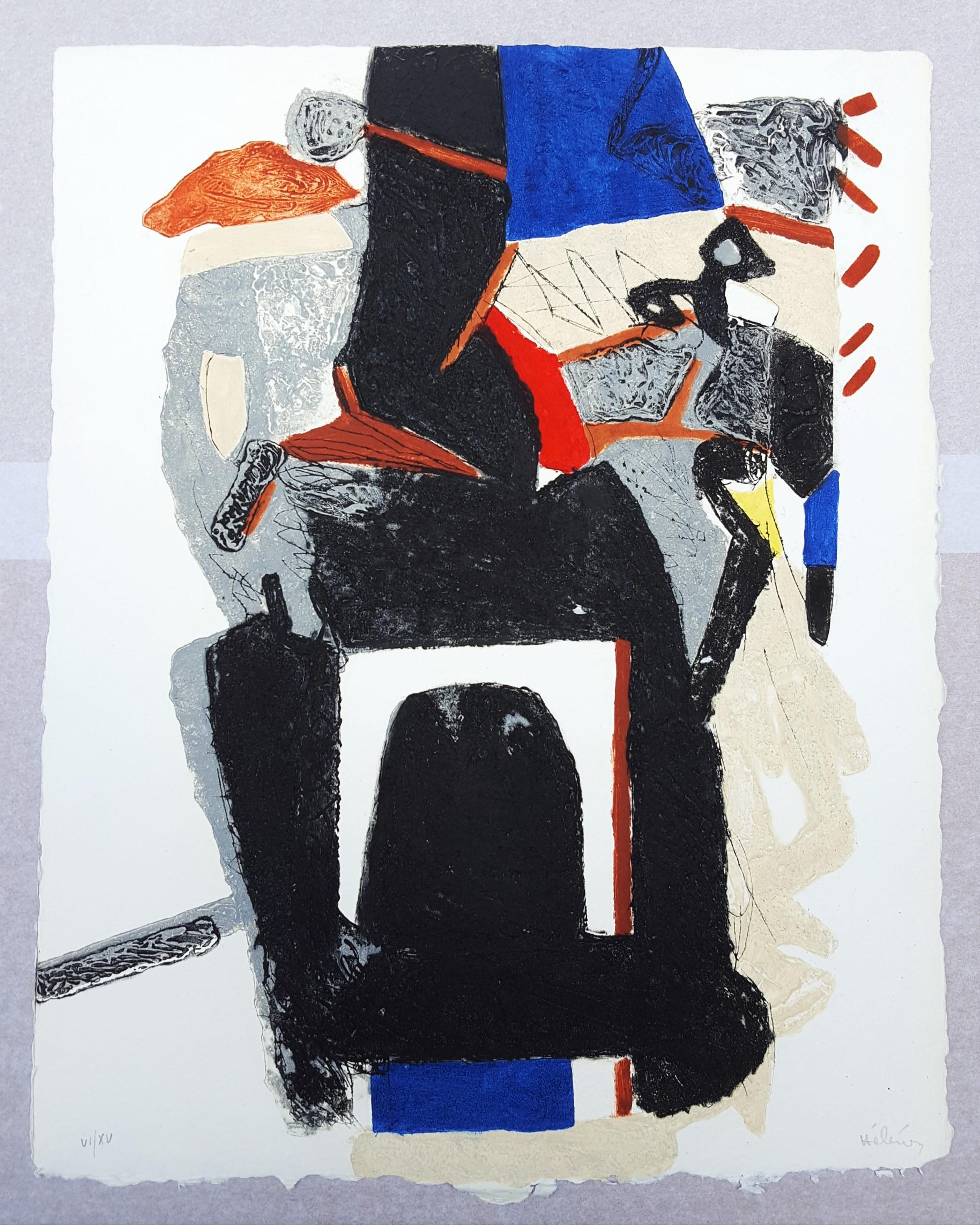 Présence /// French African Contemporary Abstract Expressionist Engraving Modern For Sale 5