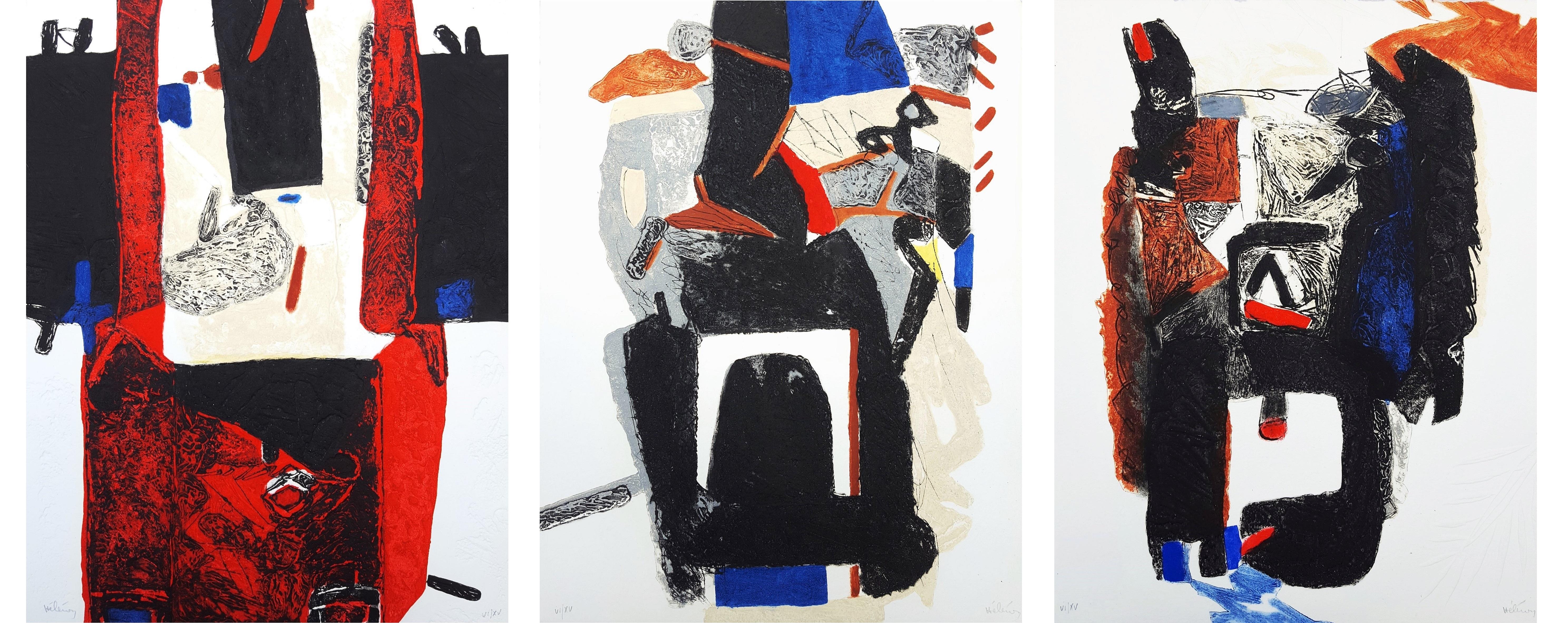 Serge Helenon Abstract Print - Présence /// French African Contemporary Abstract Expressionist Engraving Modern