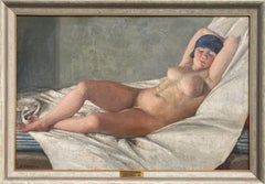 Young Woman Sleeping (artist showed in major Paris exhibitions), Framed