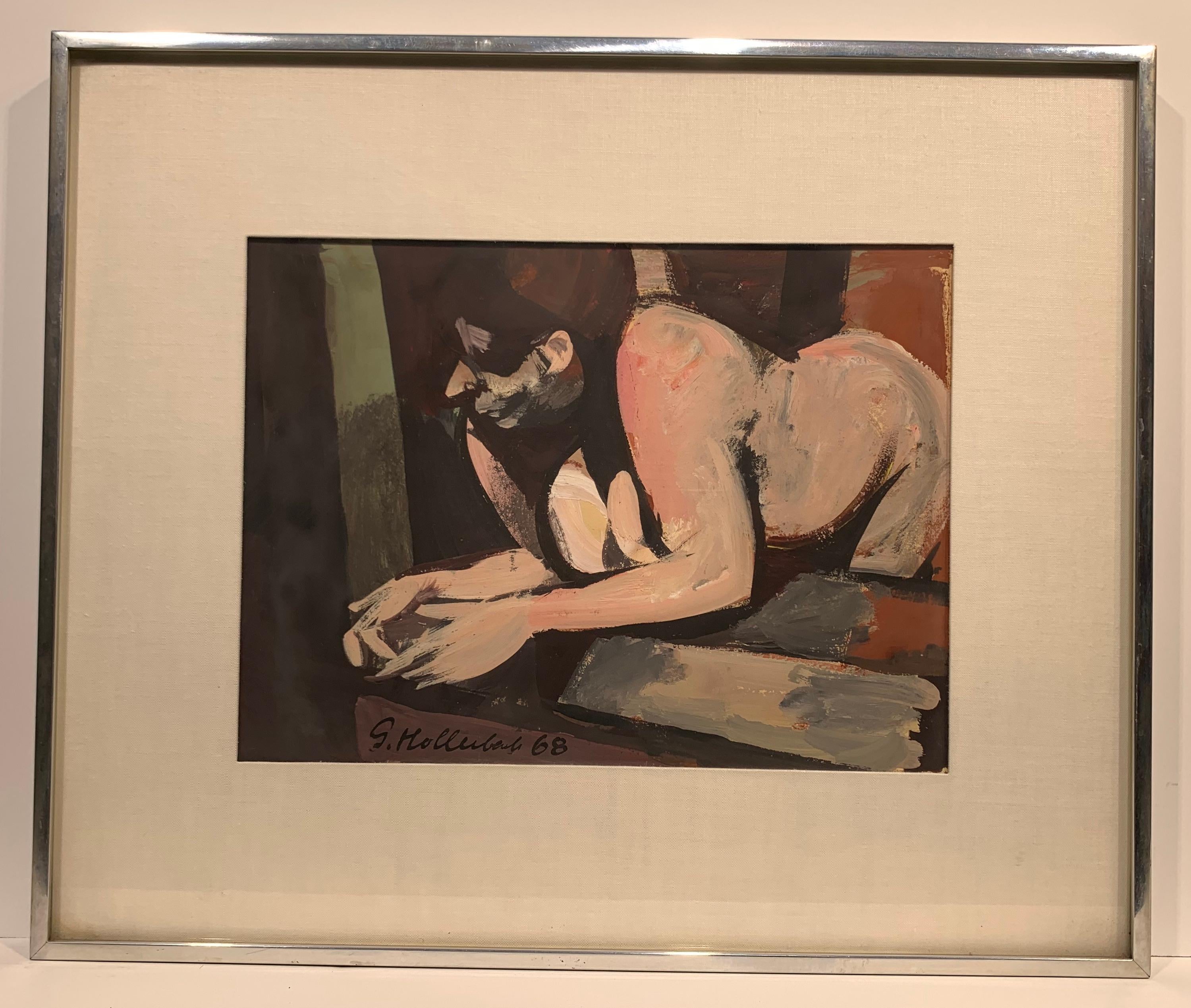 Figure nue (femme nue) - Painting de Serge Hollerbach