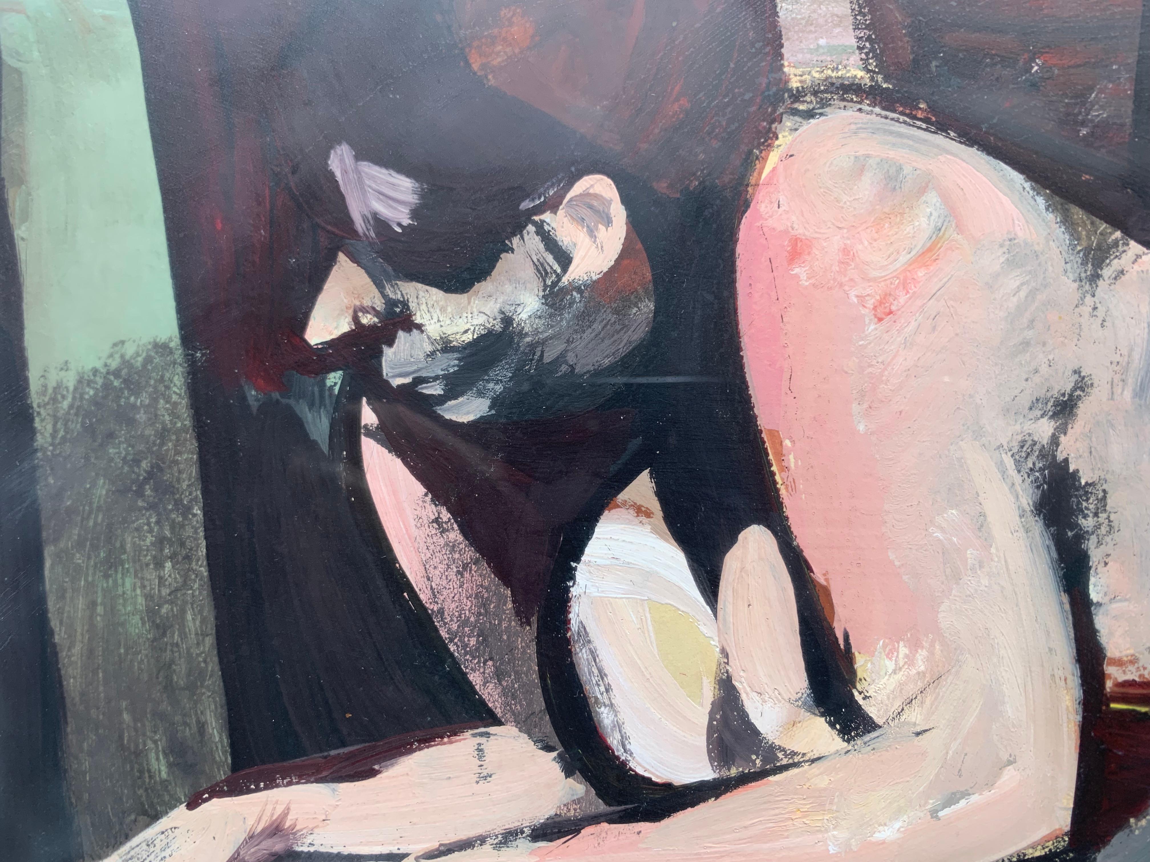 Figure nue (femme nue) - Abstrait Painting par Serge Hollerbach