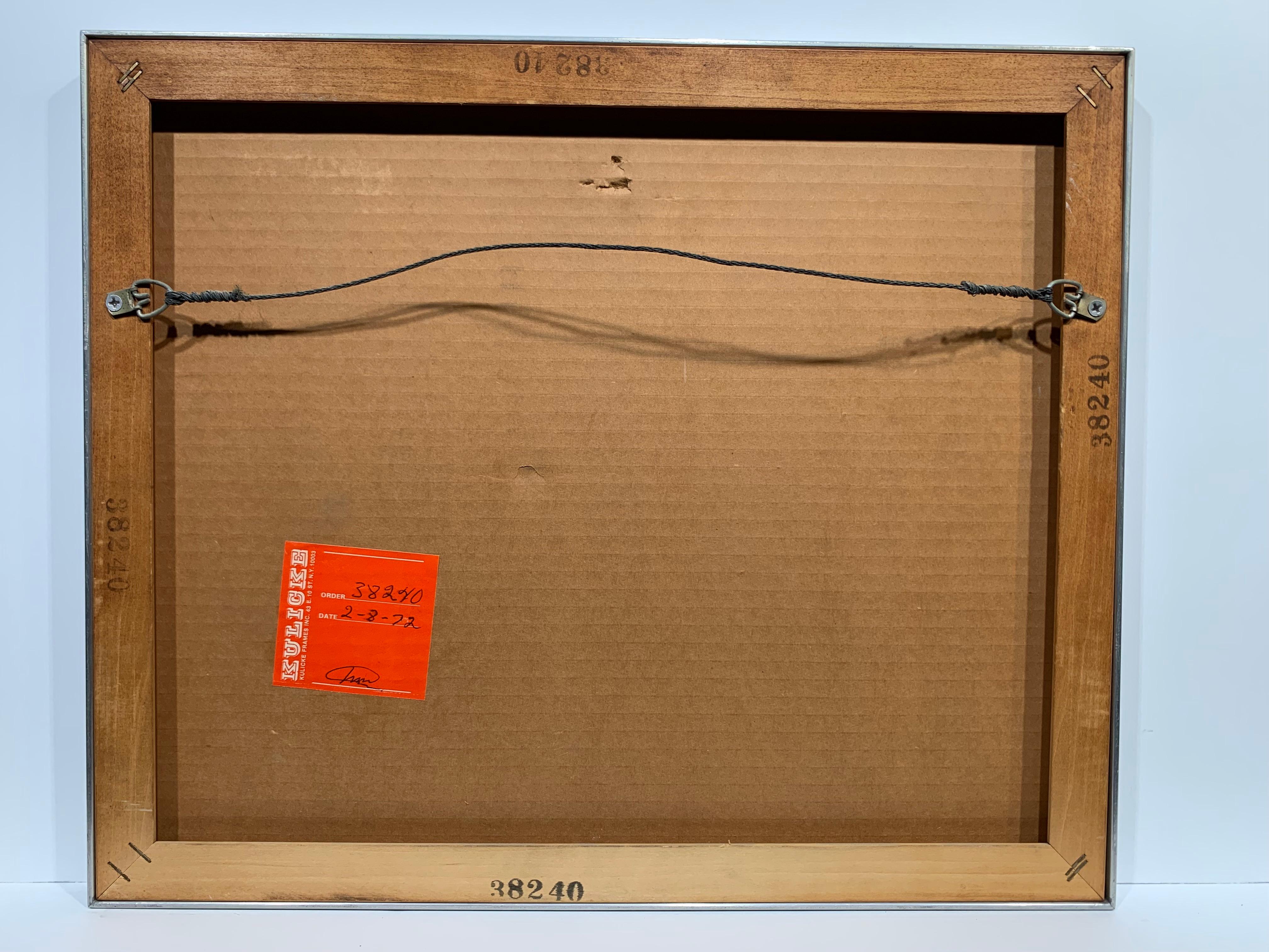 Serge Hollerbach (1923-2021). Figure nue, 1968. Caséine sur carton d'illustration, l'image mesure 8,5 x 11 pouces ; 14,5 x 17 pouces dans un cadre en acier soudé Kulicke personnalisé. Signé et daté dans la marge inférieure. 

Peintre,