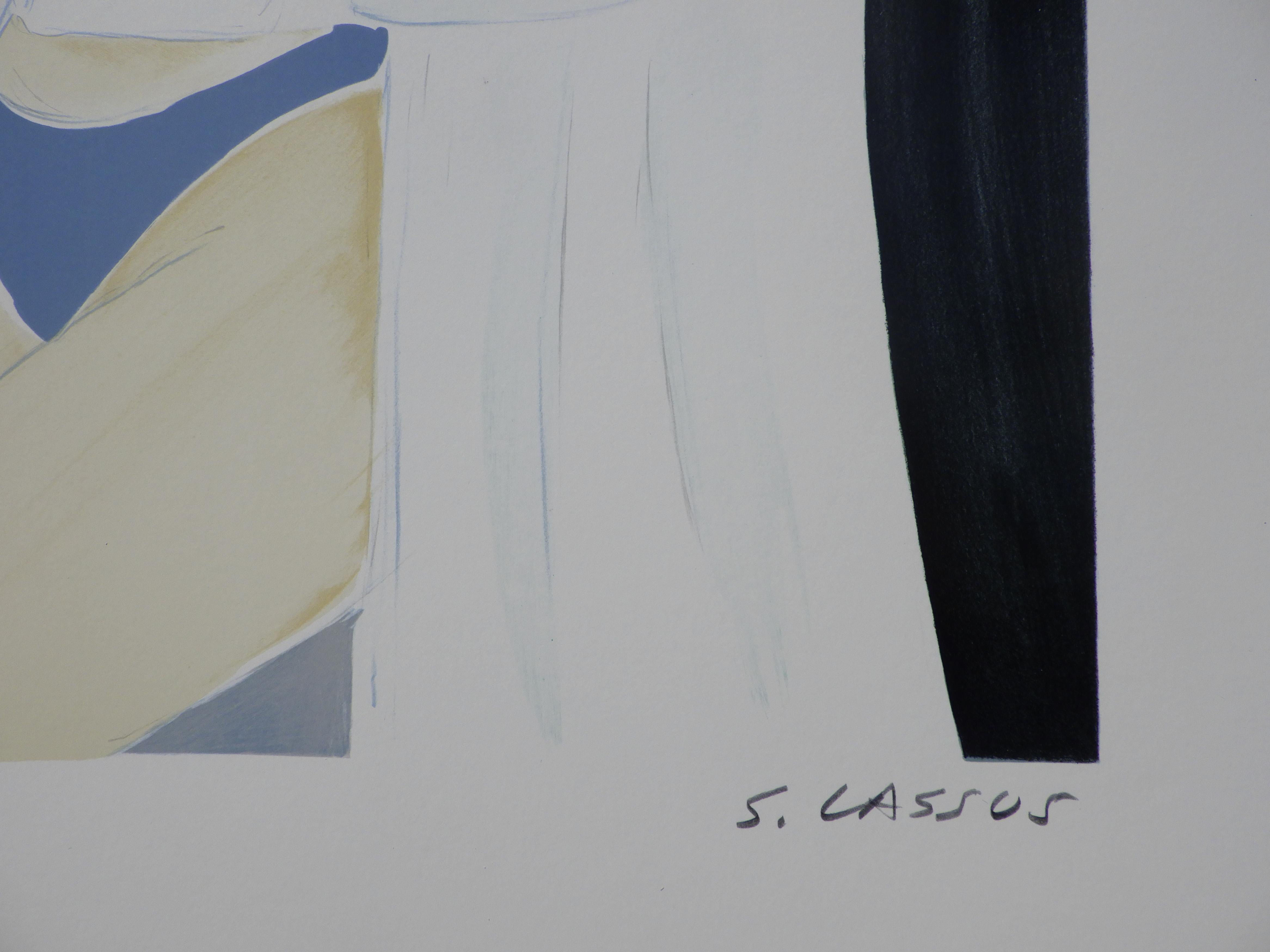 Breakfast at St Malo - Original Lithograph, HANDSIGNED & Ltd /600 - Modern Print by Serge LASSUS