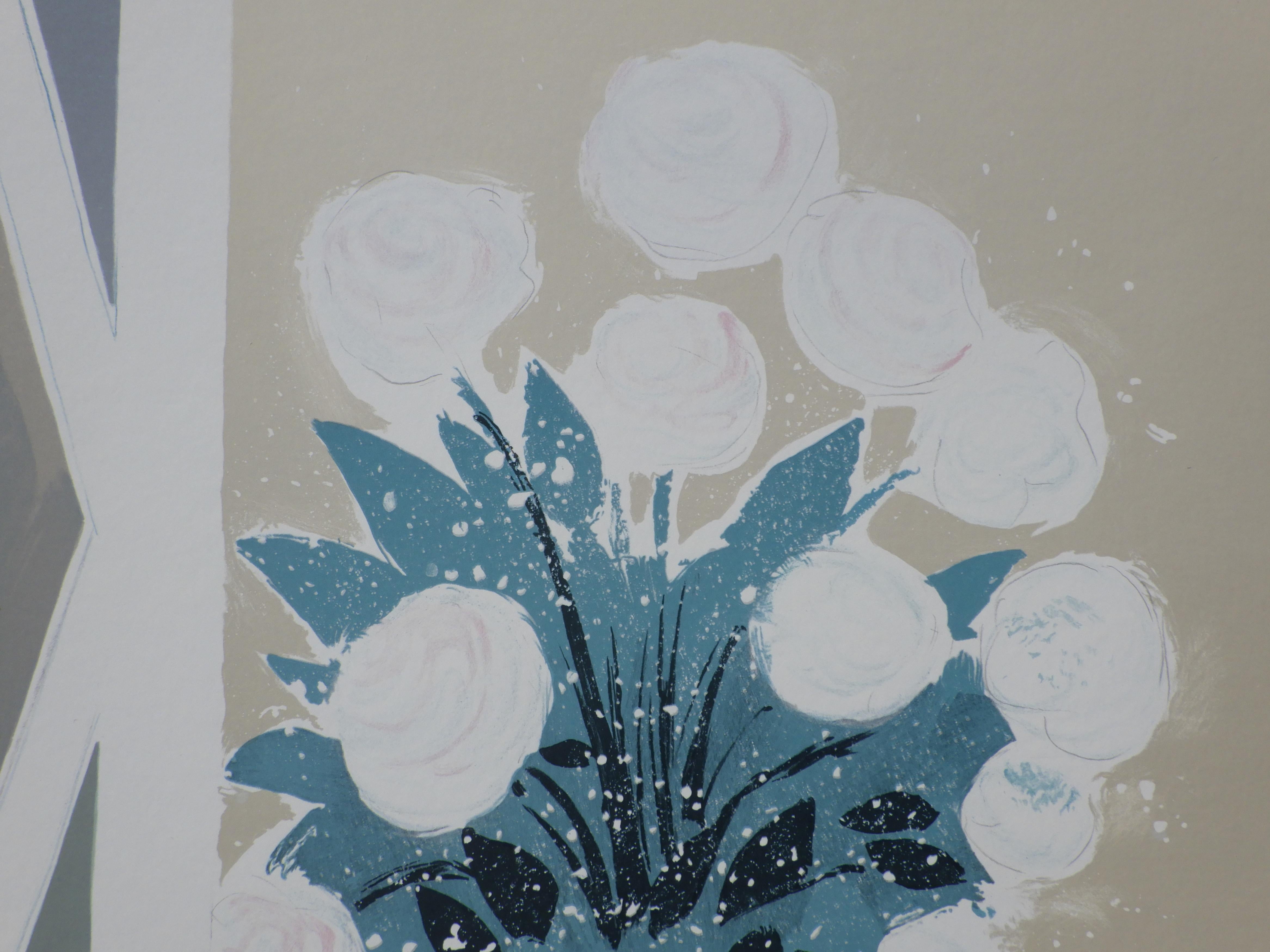 FLOWERS - The White Bouquet - Original Lithograph, HANDSIGNED & Ltd /600 For Sale 3