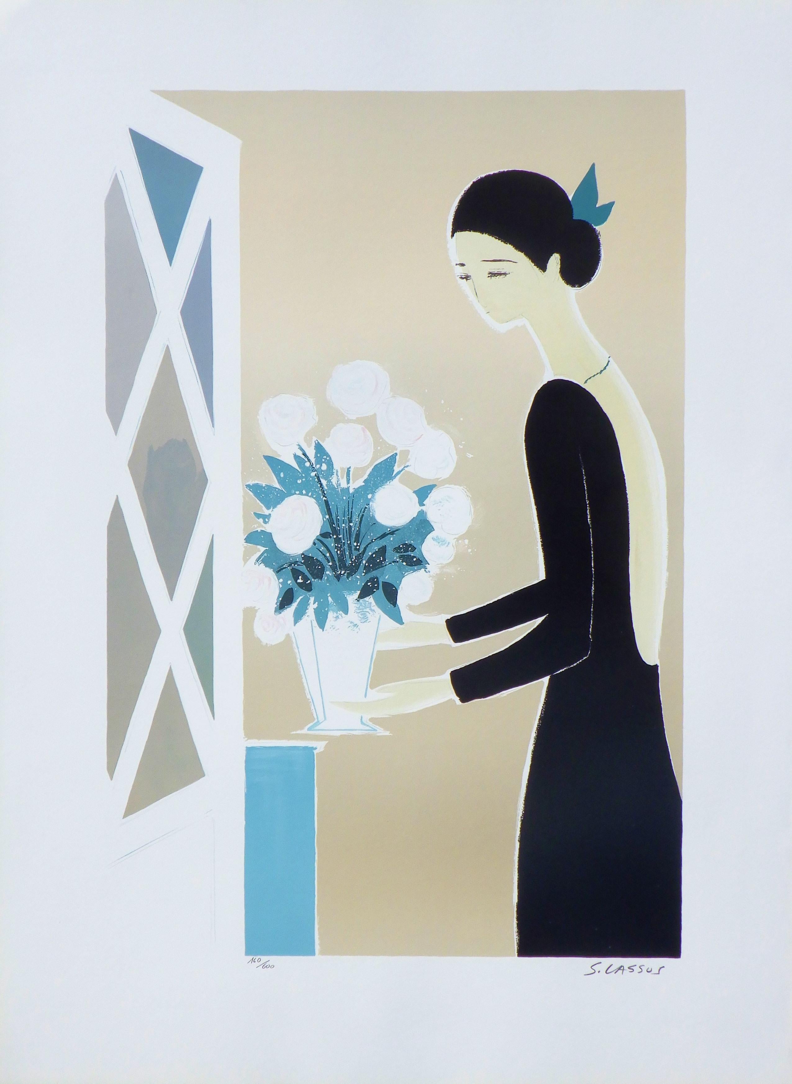 FLOWERS - The White Bouquet - Original Lithograph, HANDSIGNED & Ltd /600