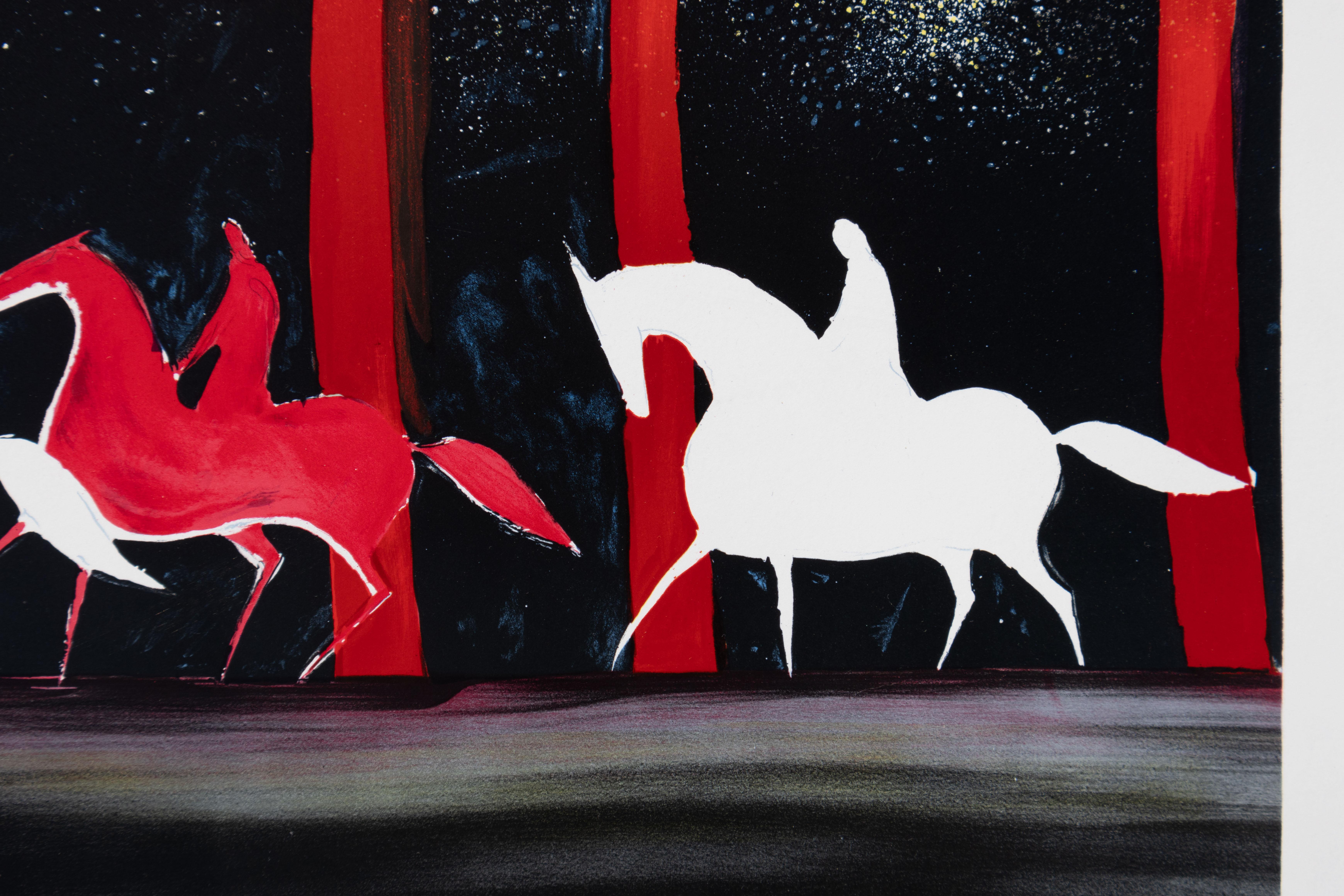 Horses : Riders and Blood Forest - Original Lithograph, HANDSIGNED & Ltd /600 For Sale 1