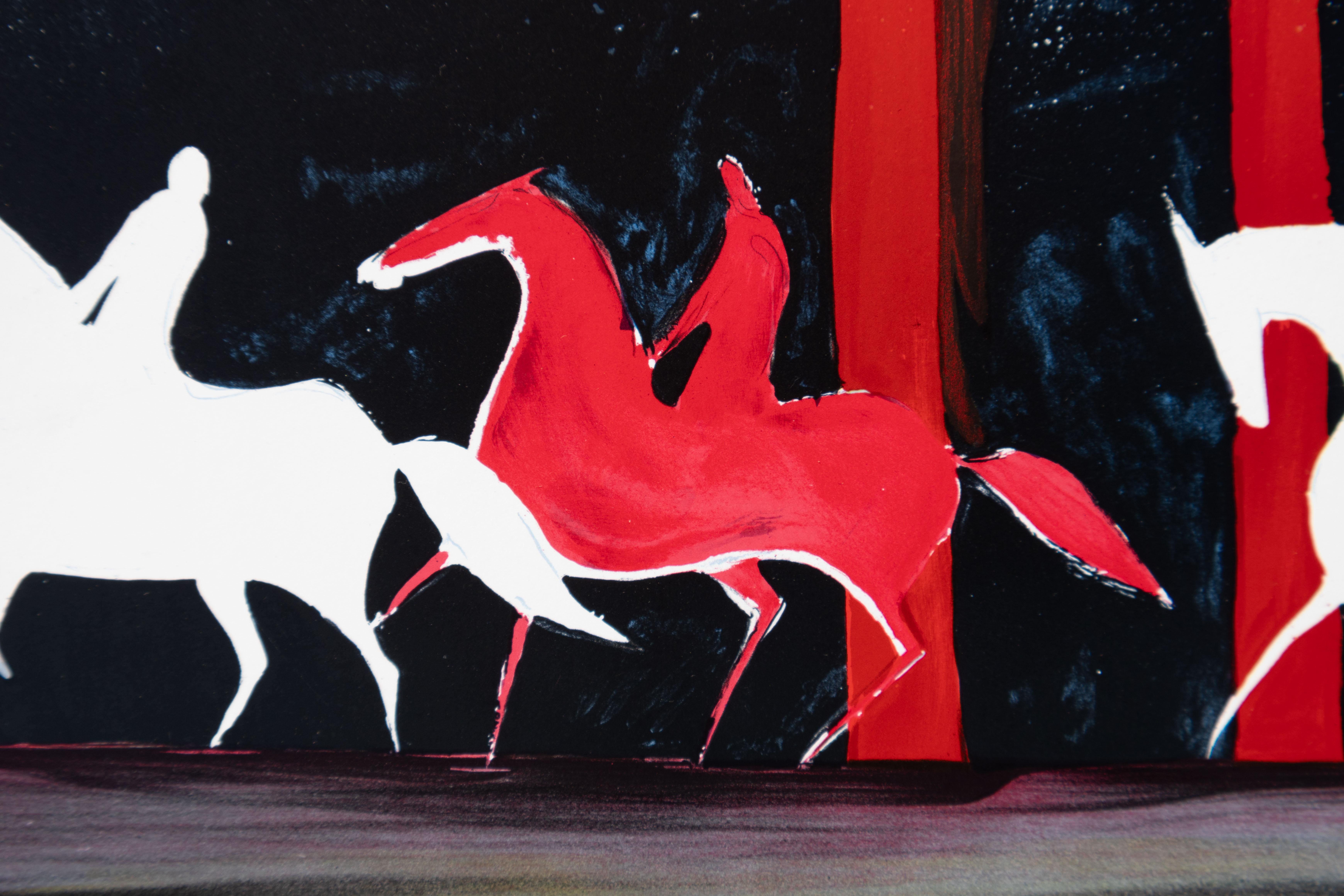Horses : Riders and Blood Forest - Original Lithograph, HANDSIGNED & Ltd /600 For Sale 2