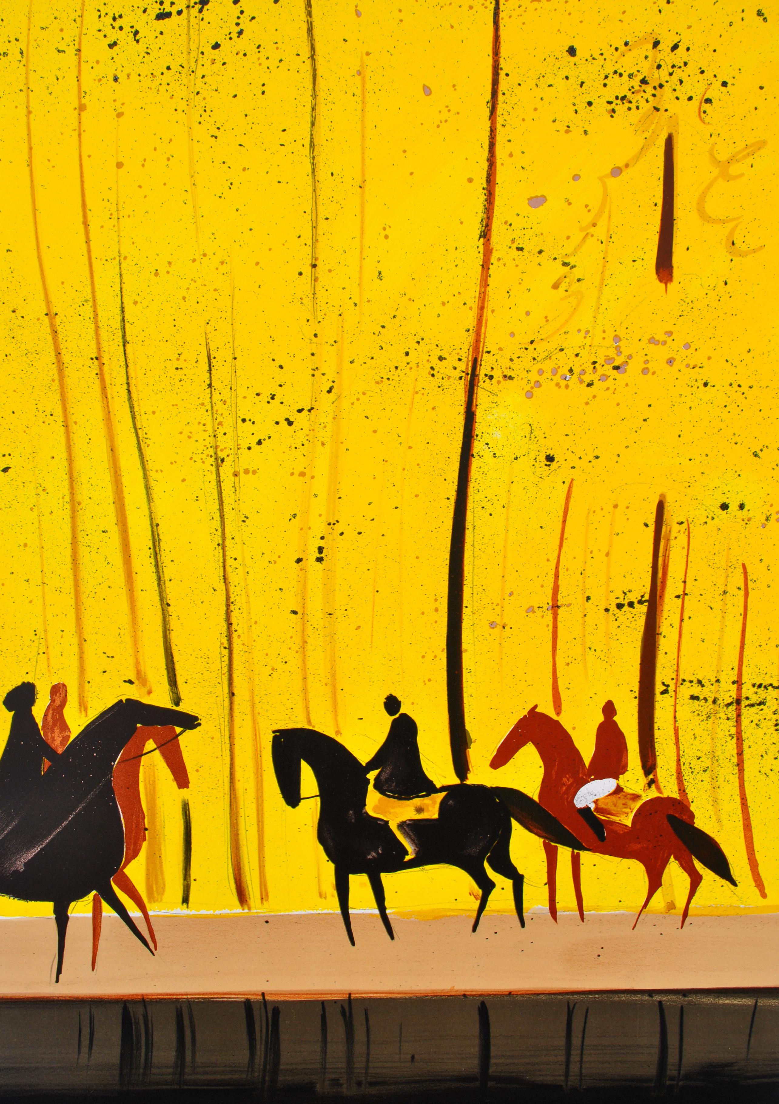 Caballos : Jinetes en otoño - Litografía original, FIRMADA A MANO & Ltd /600 en venta 3