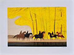 Caballos : Jinetes en otoño - Litografía original, FIRMADA A MANO & Ltd /600