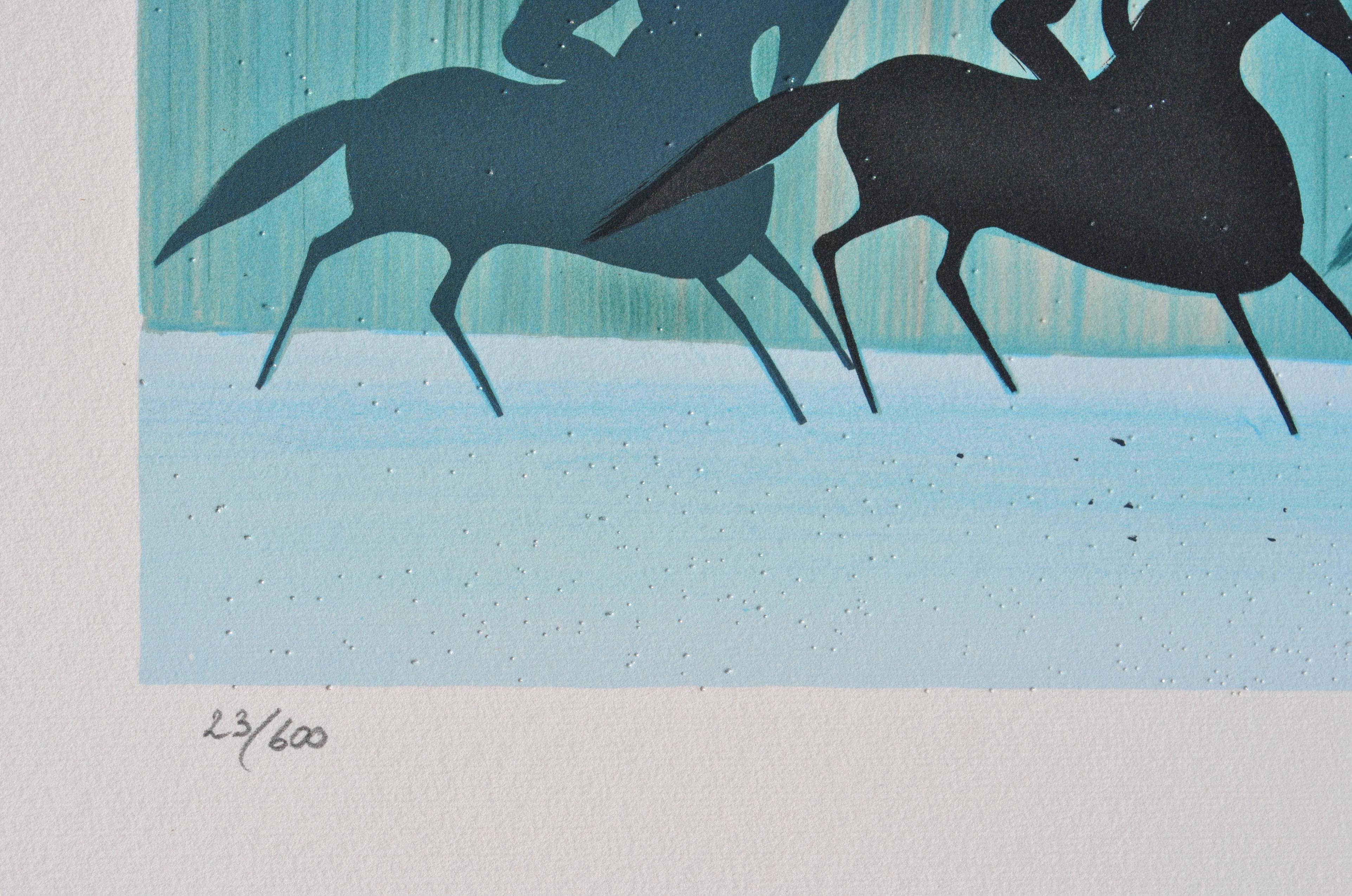 Serge LASSUS (1933-)
Horses : Riders in Winter, 1983

Original Lithograph
Handsigned in pencil
Numbered / 600 (the number you can see can be different)
On Vellum 56 x 76 cm (c. 22 x 30 in)

Excellent condition