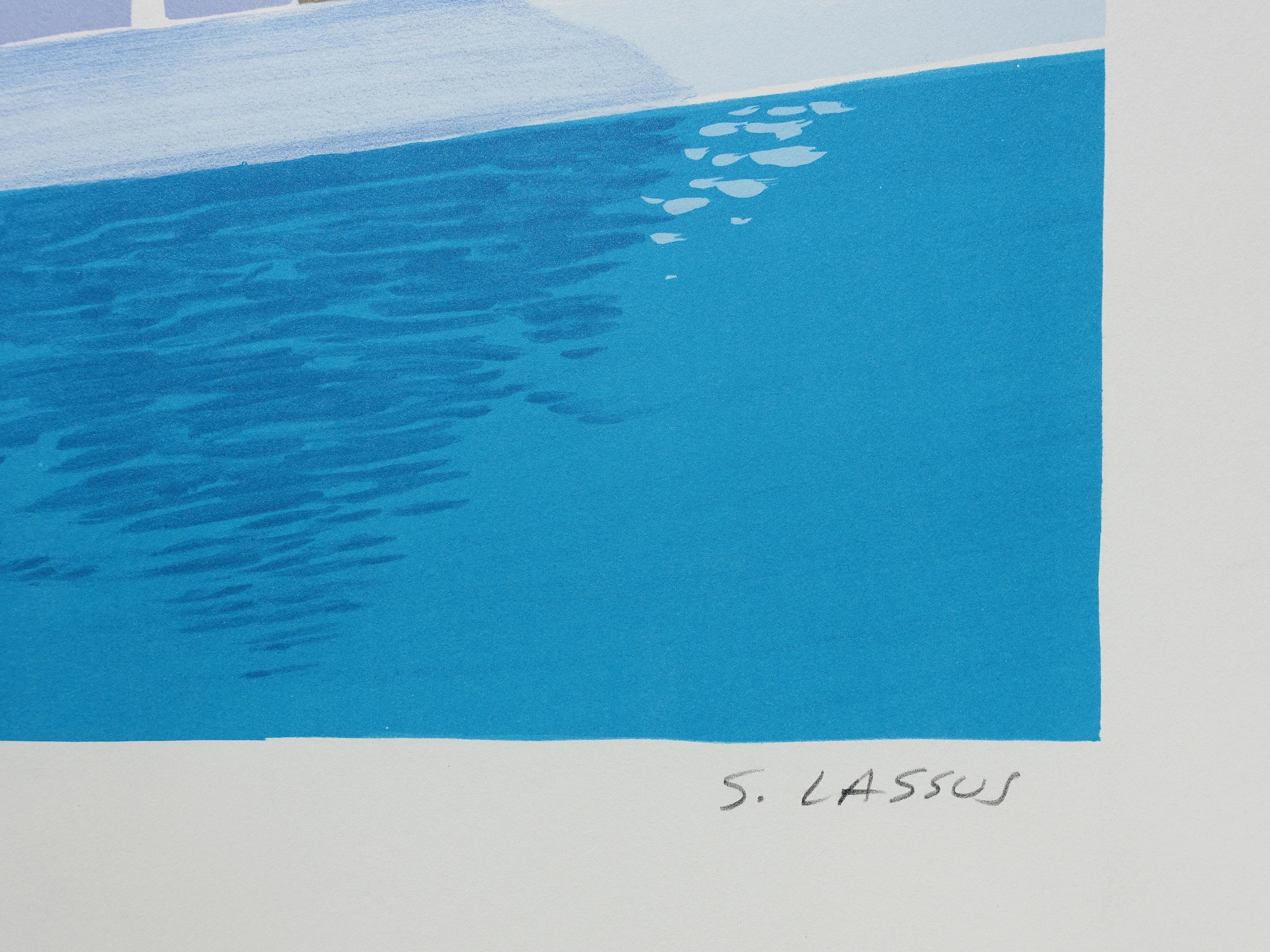 Thalasso at St Malo - Original Lithograph, HANDSIGNED & Ltd /250 - Modern Print by Serge LASSUS