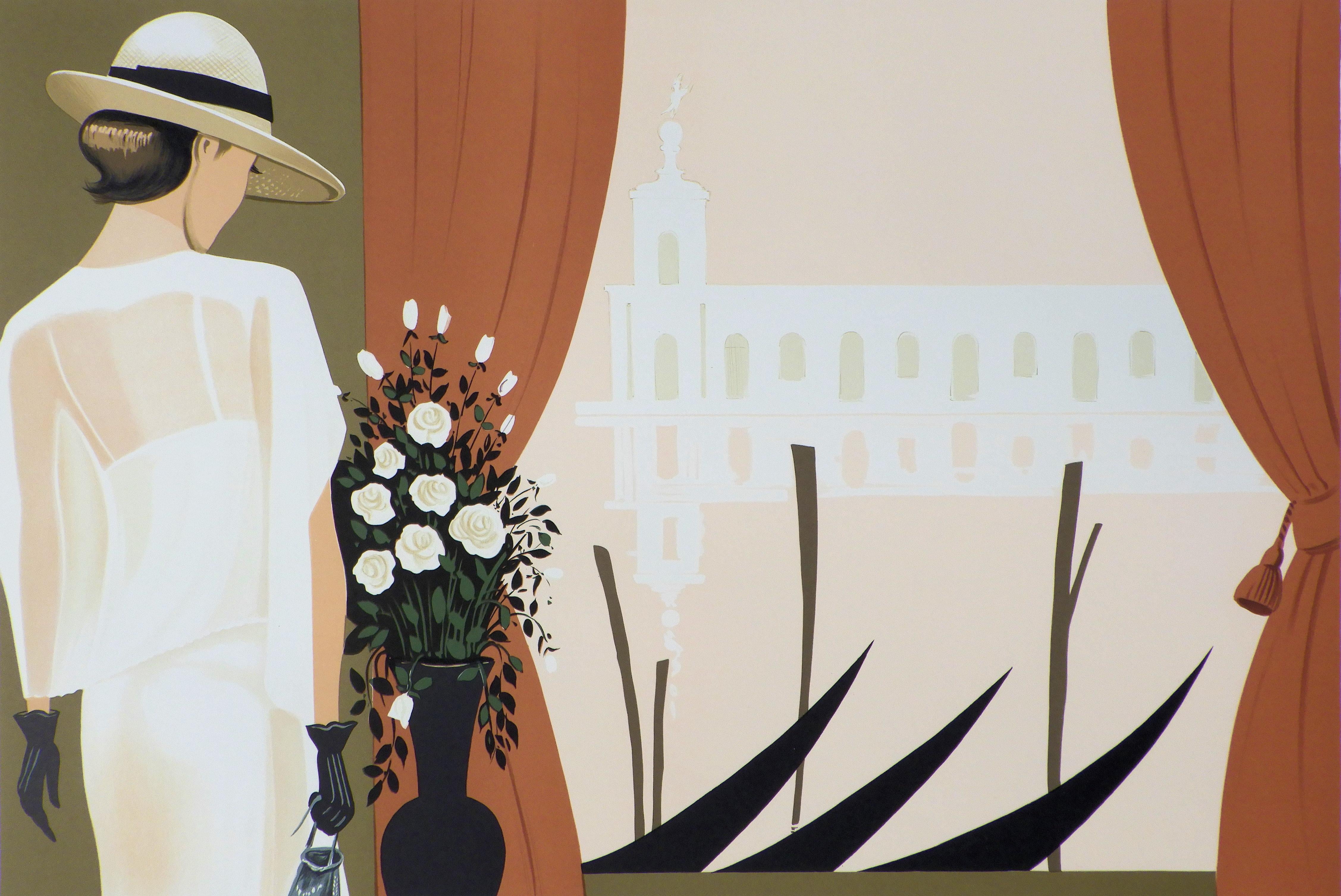 Venice : Beautiful Woman - Original Lithograph, HANDSIGNED & Ltd /250 - Print by Serge LASSUS