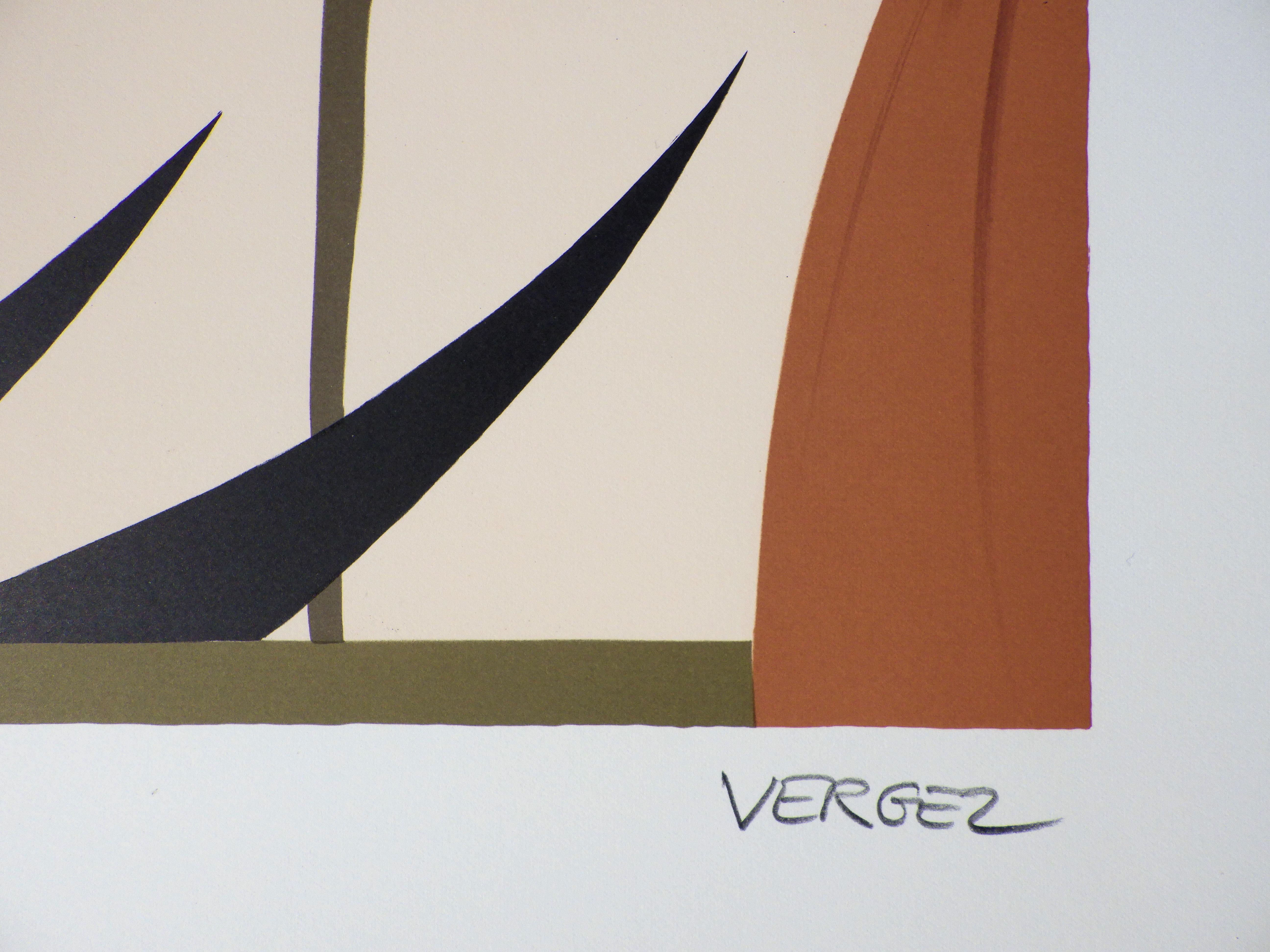 Venice : Beautiful Woman - Original Lithograph, HANDSIGNED & Ltd /250 - Modern Print by Serge LASSUS