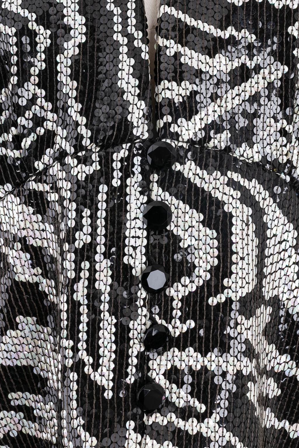 Serge Lepage Haute Couture embroidered top For Sale 1