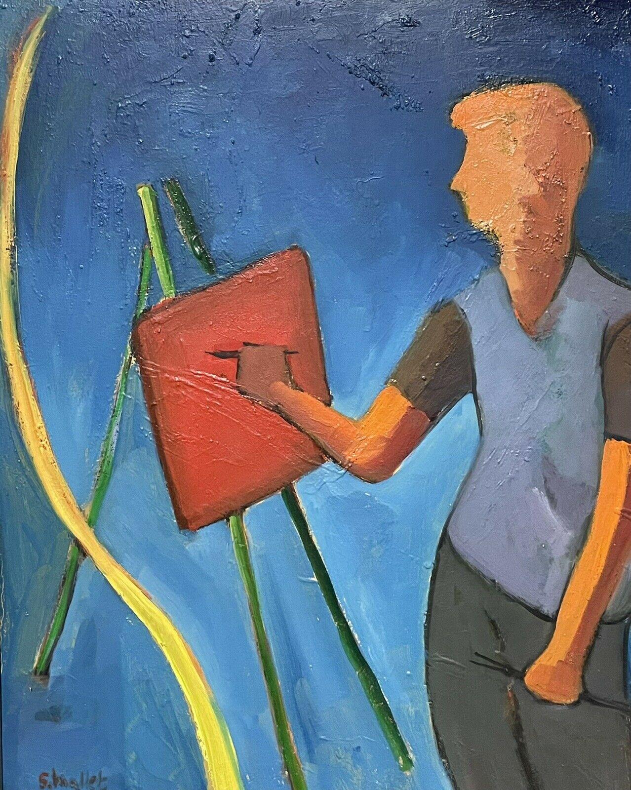 Künstler/Schule: Serge Mallet (französisch, zeitgenössisch), signiert in der unteren Ecke

Titel: Der Künstler an seiner Staffelei

Medium:  ölgemälde auf Karton, gerahmt

Größe:   gemälde: 22 x 18 Zoll, Rahmen: 28 x 24,75 Zoll

Provenienz:
