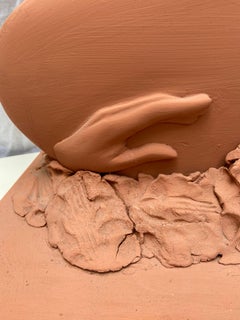 Serge Mansau, Buddha's Hand, Sculpture in Terracotta, 1990