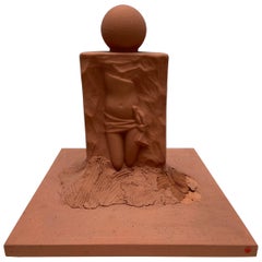 Serge Mansau, weiblicher Körperskulptur aus Terrakotta, 1990