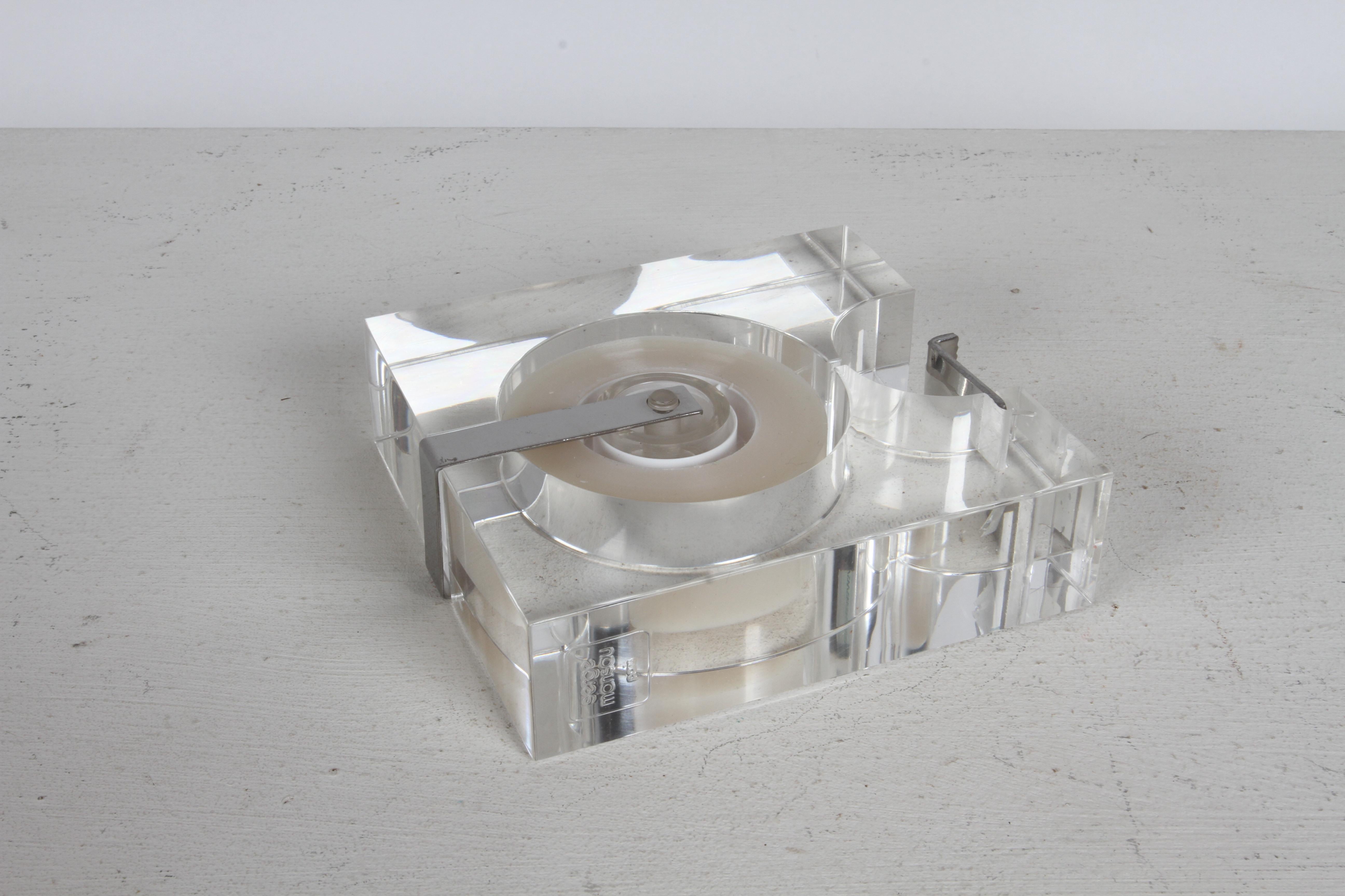 Serge Mansau for Fratelli Guzzini Italy MCM Designed Lucite Tape Dispenser - NOS For Sale 7