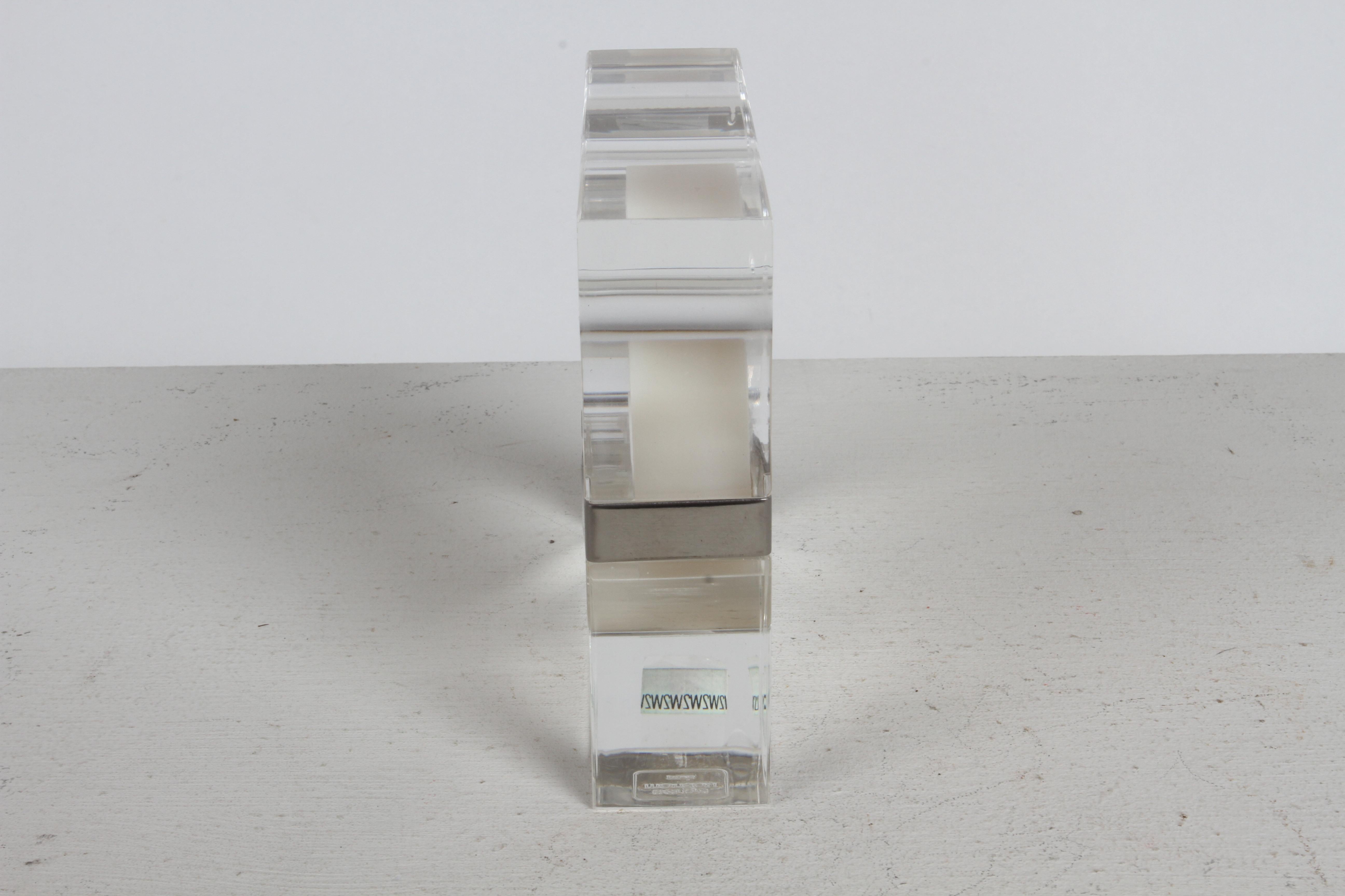 Serge Mansau for Fratelli Guzzini Italy MCM Designed Lucite Tape Dispenser - NOS For Sale 2