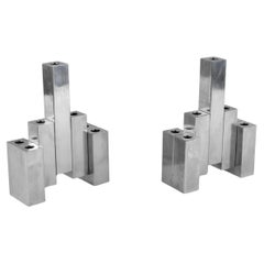 Serge Mansau, Set of Two Gradual Candelabras / Soliflor vases, France 1980s