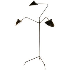 Serge Mouille 3-arm Floor Lamp, Black