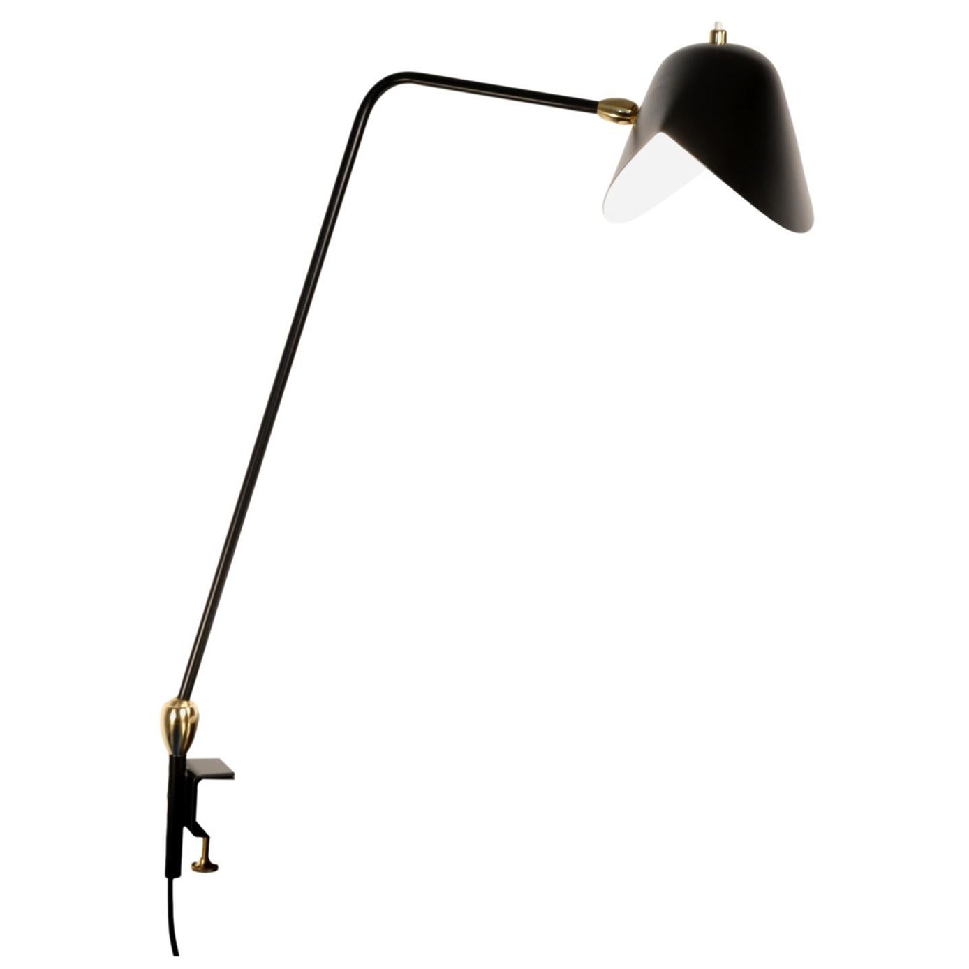 Serge Mouille Agrafee Desk Lamp, Double Swivel in Black, in Stock!