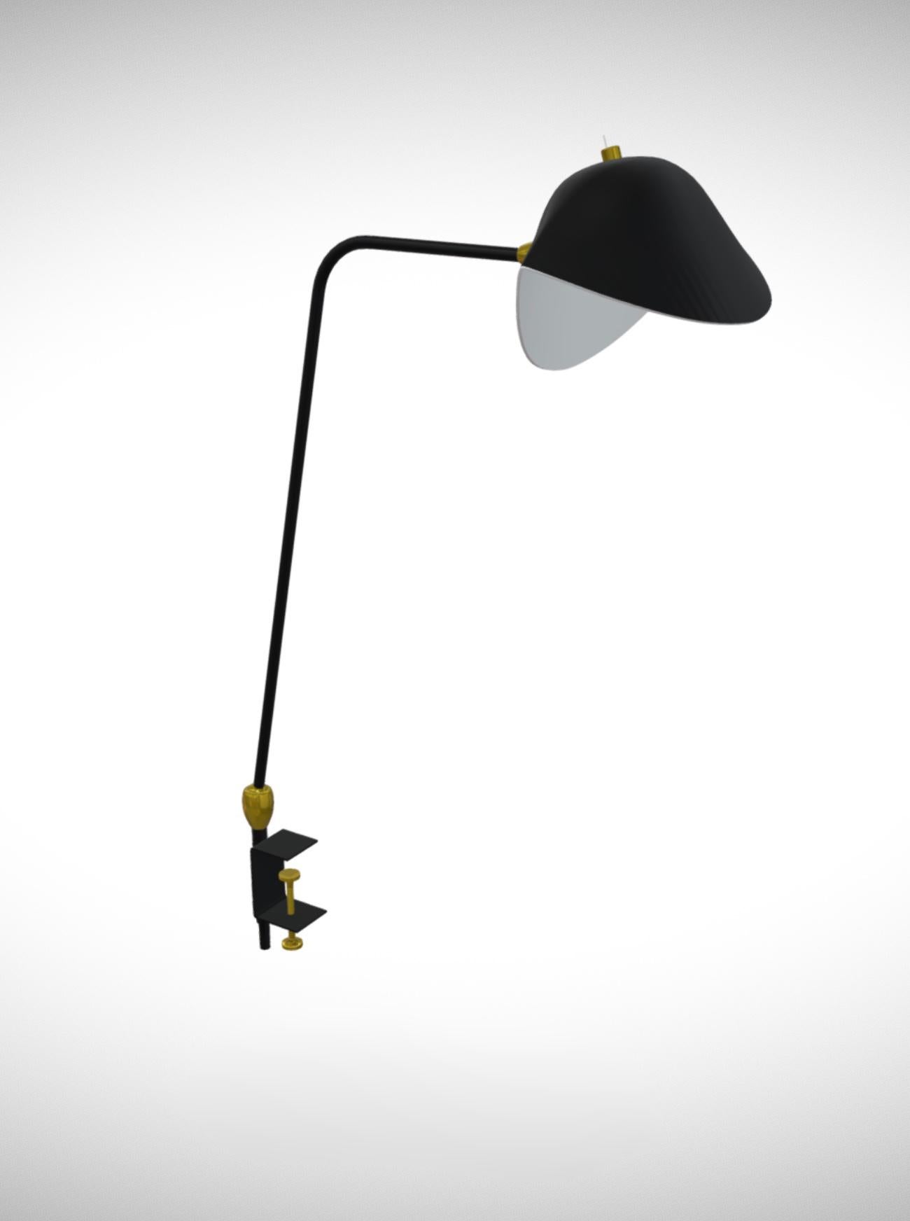 Serge Mouille 'Agrafée Double Rotule' Task Lamp in Black For Sale 2
