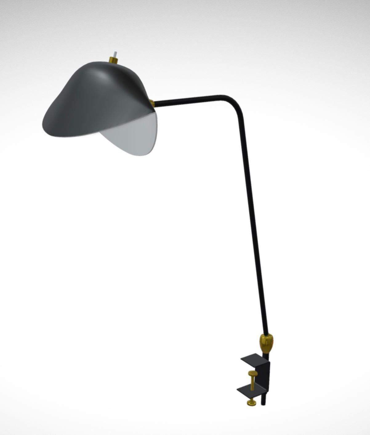Aluminum Serge Mouille 'Agrafée Double Rotule' Task Lamp in Black For Sale
