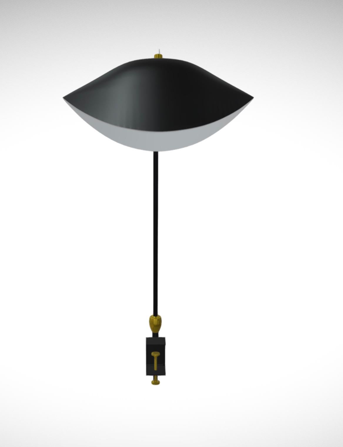 Serge Mouille 'Agrafée Double Rotule' Task Lamp in Black For Sale 1
